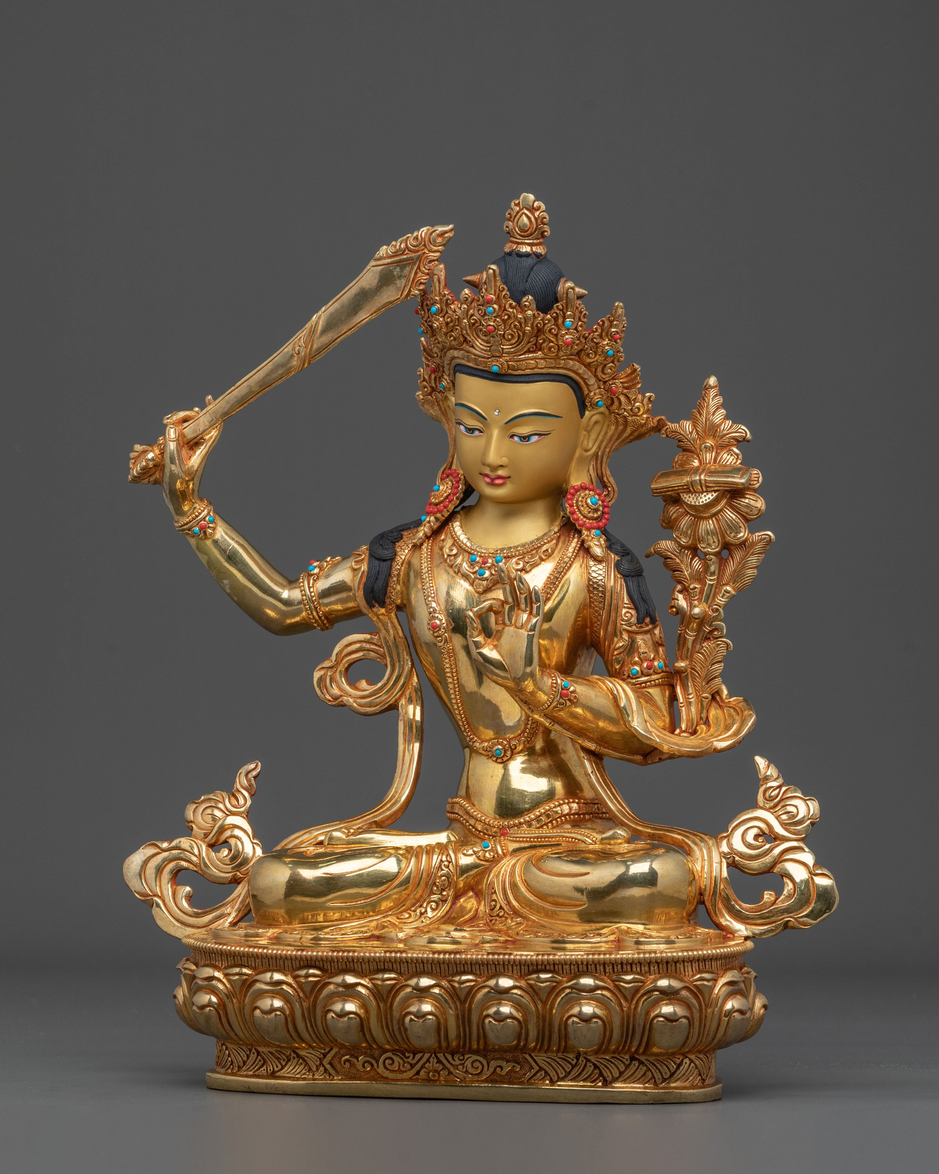 Handmade Manjughoṣa Statue | Tibetan Wisdom Deity