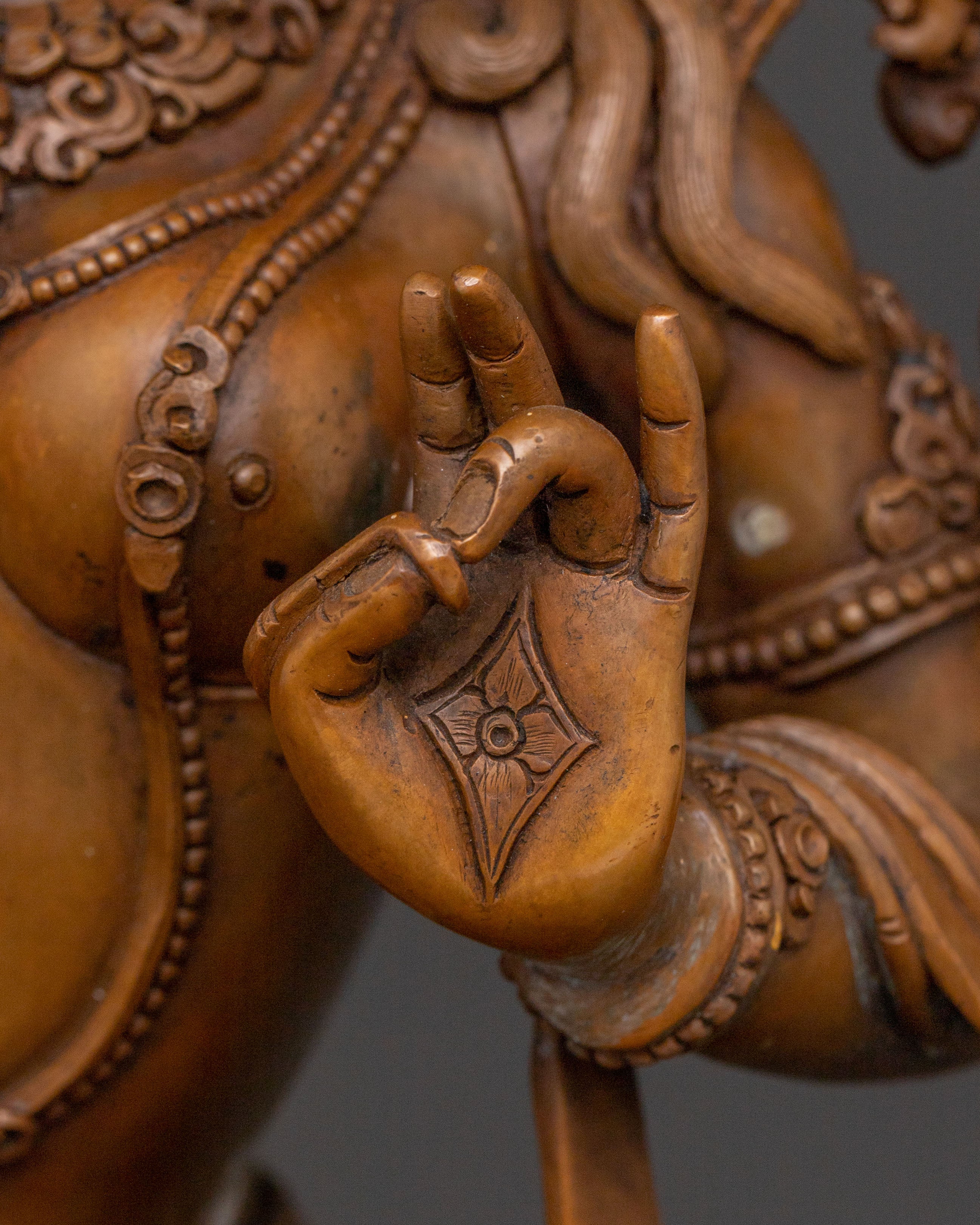 Savior Green Tara Copper Statue | Meditation Elegance