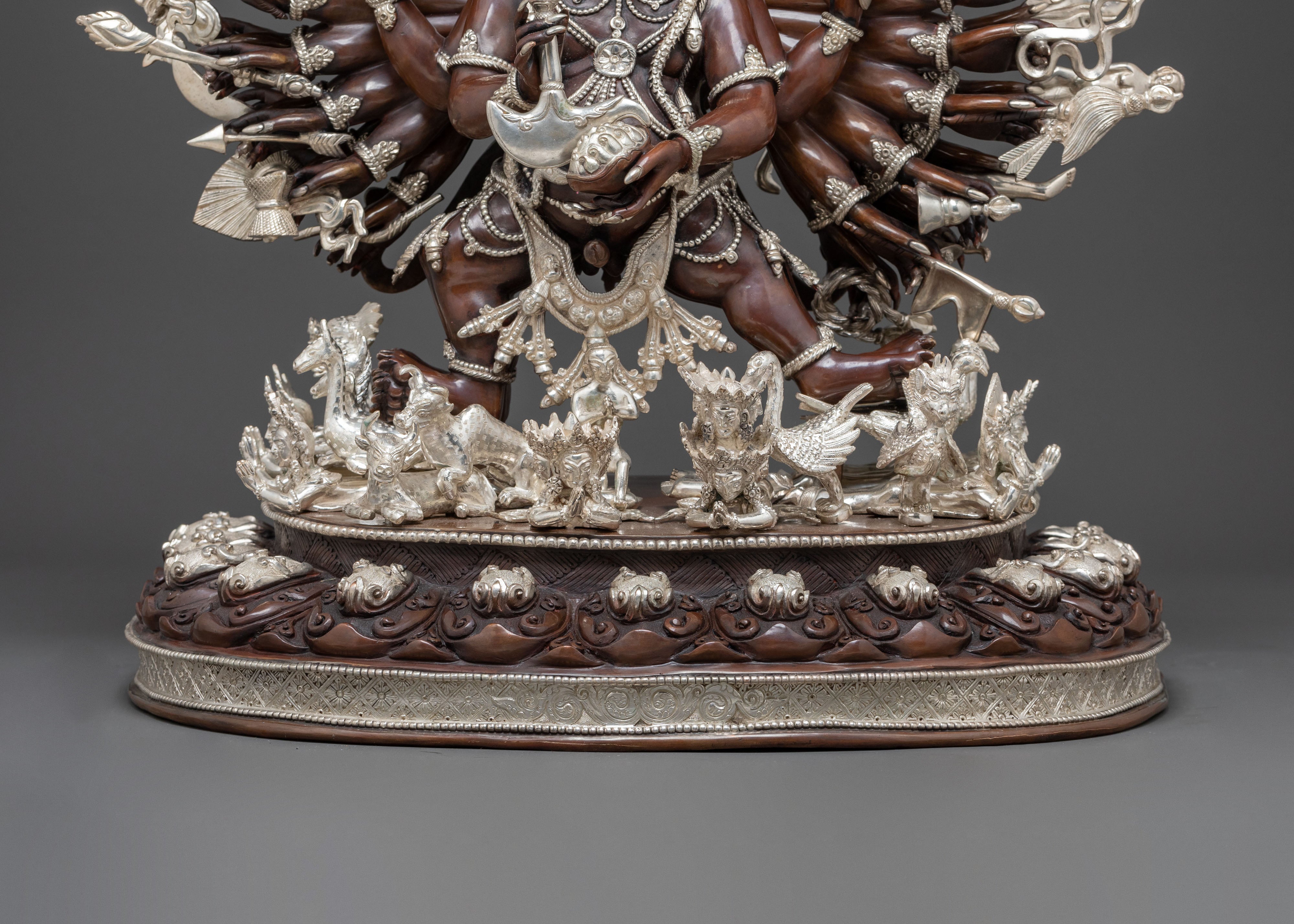 Oxidized Copper Yamantaka Statue | Buddhist Altar Decor