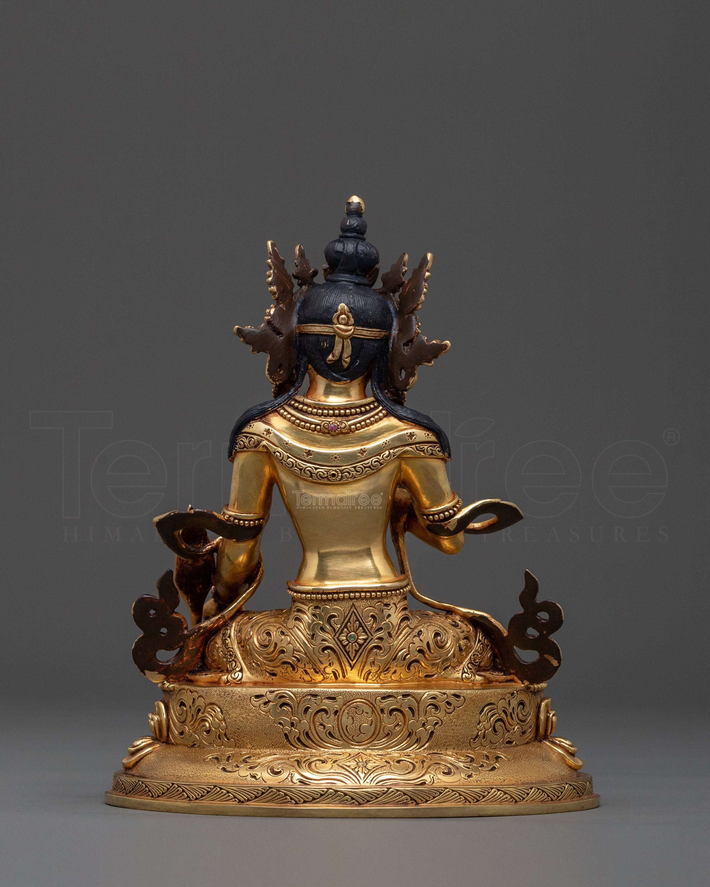 Kshitigarbha Sacred Rupa | 24K Gold Gilded Sculpture