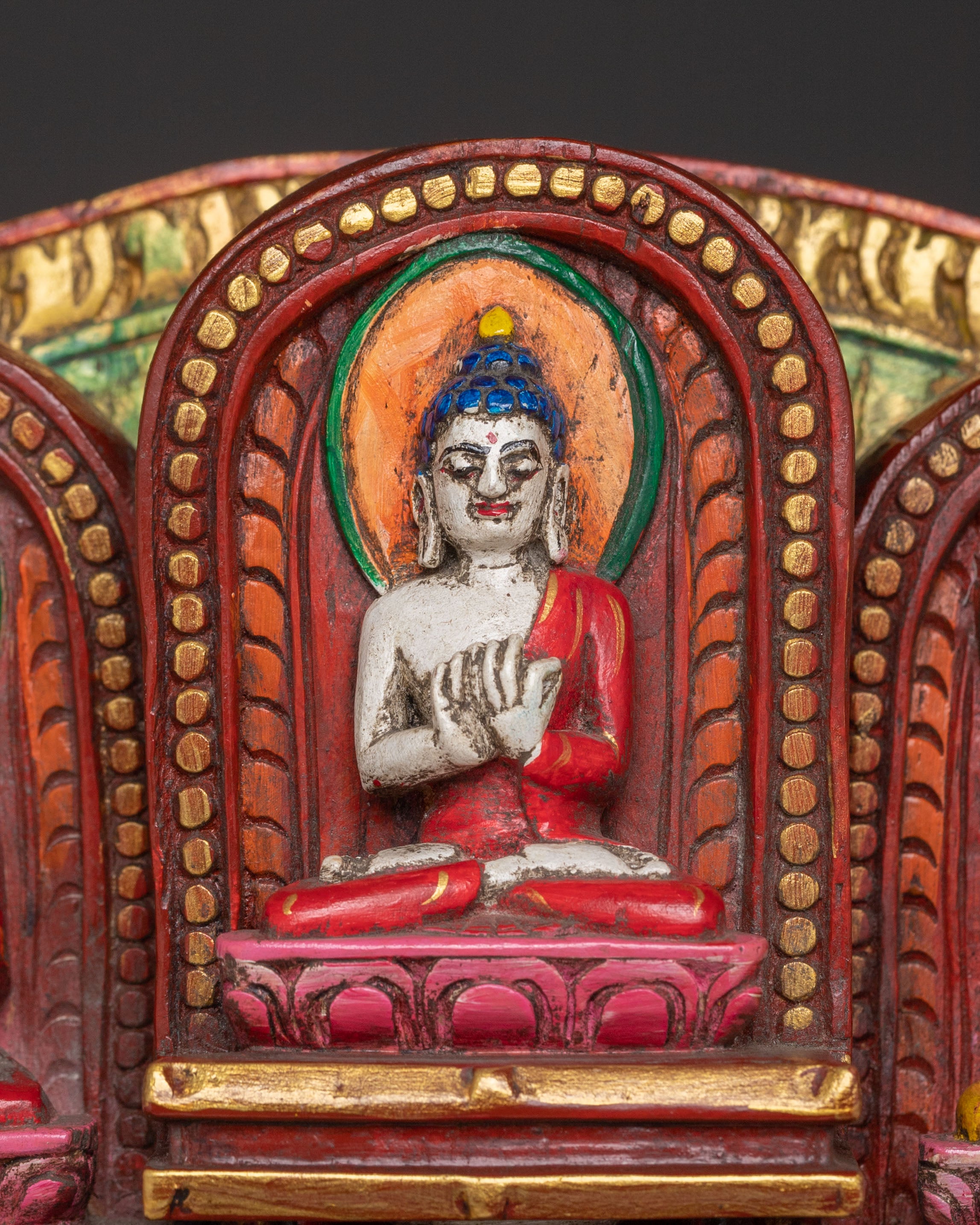 Green Tara Sacred Wooden Sculpture | Himalayan Serenity