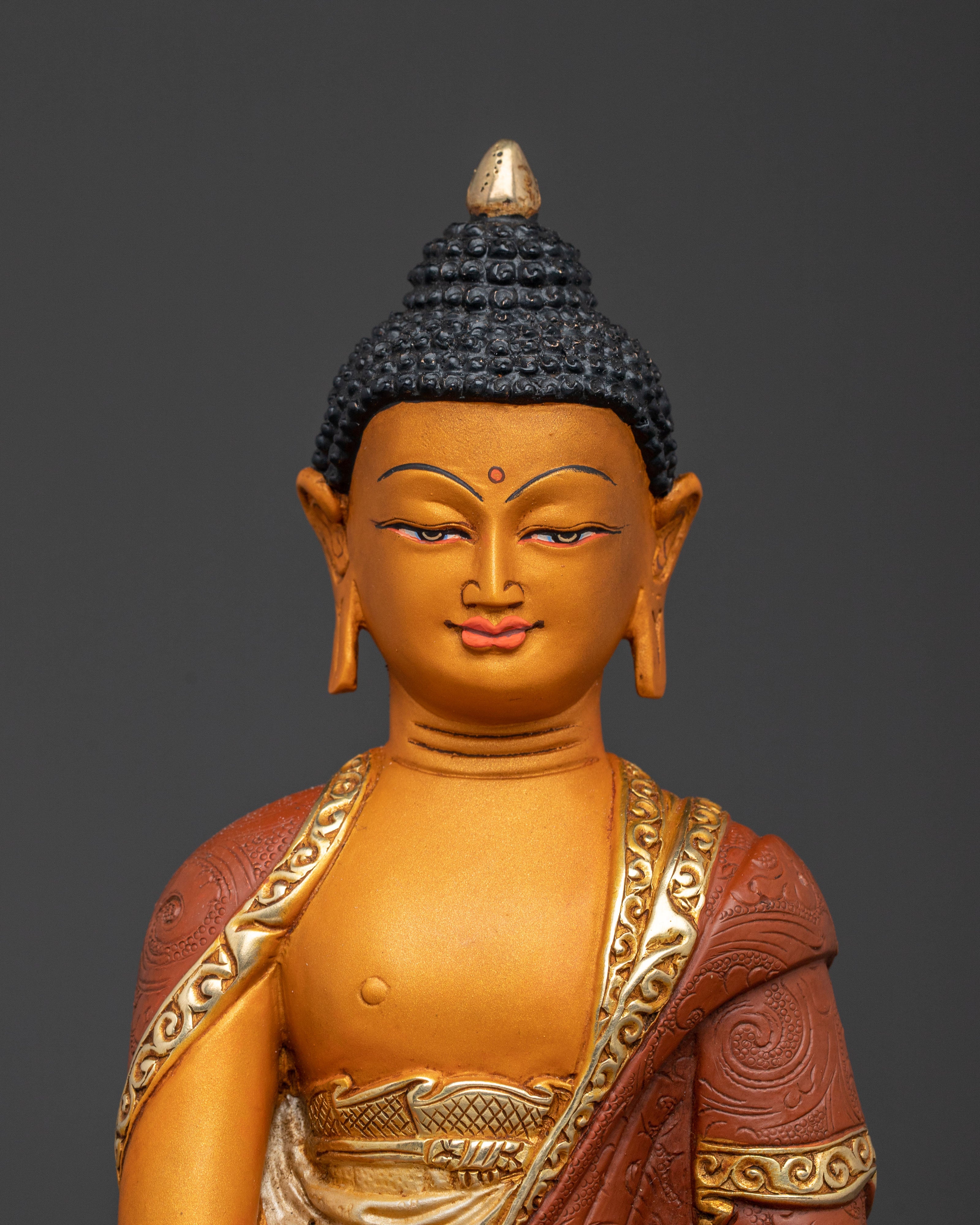 Copper Statue of Shakyamuni Buddha - Gilded Serenity
