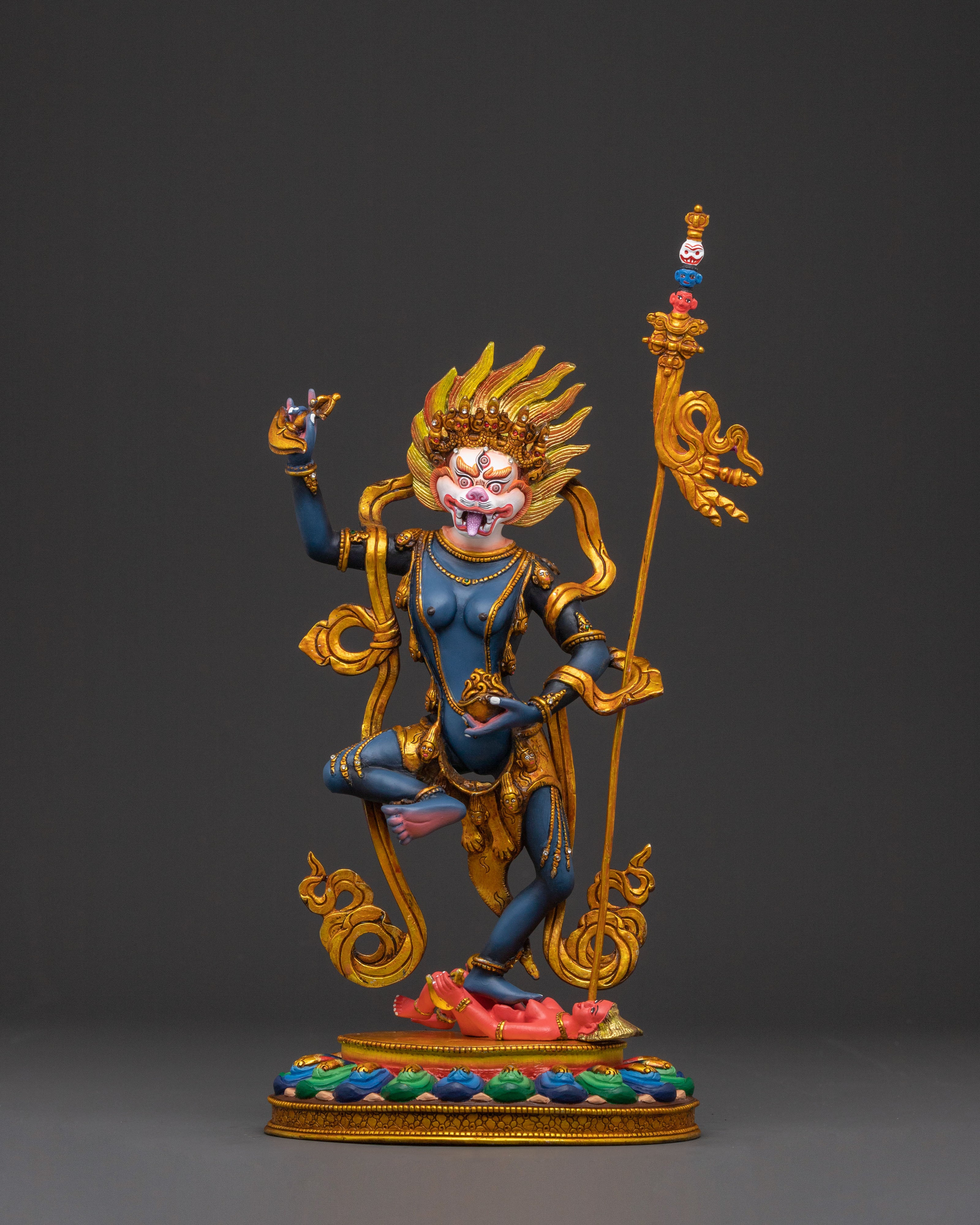 Simhamukha Wrathful Deity Statue | Spiritual Figure