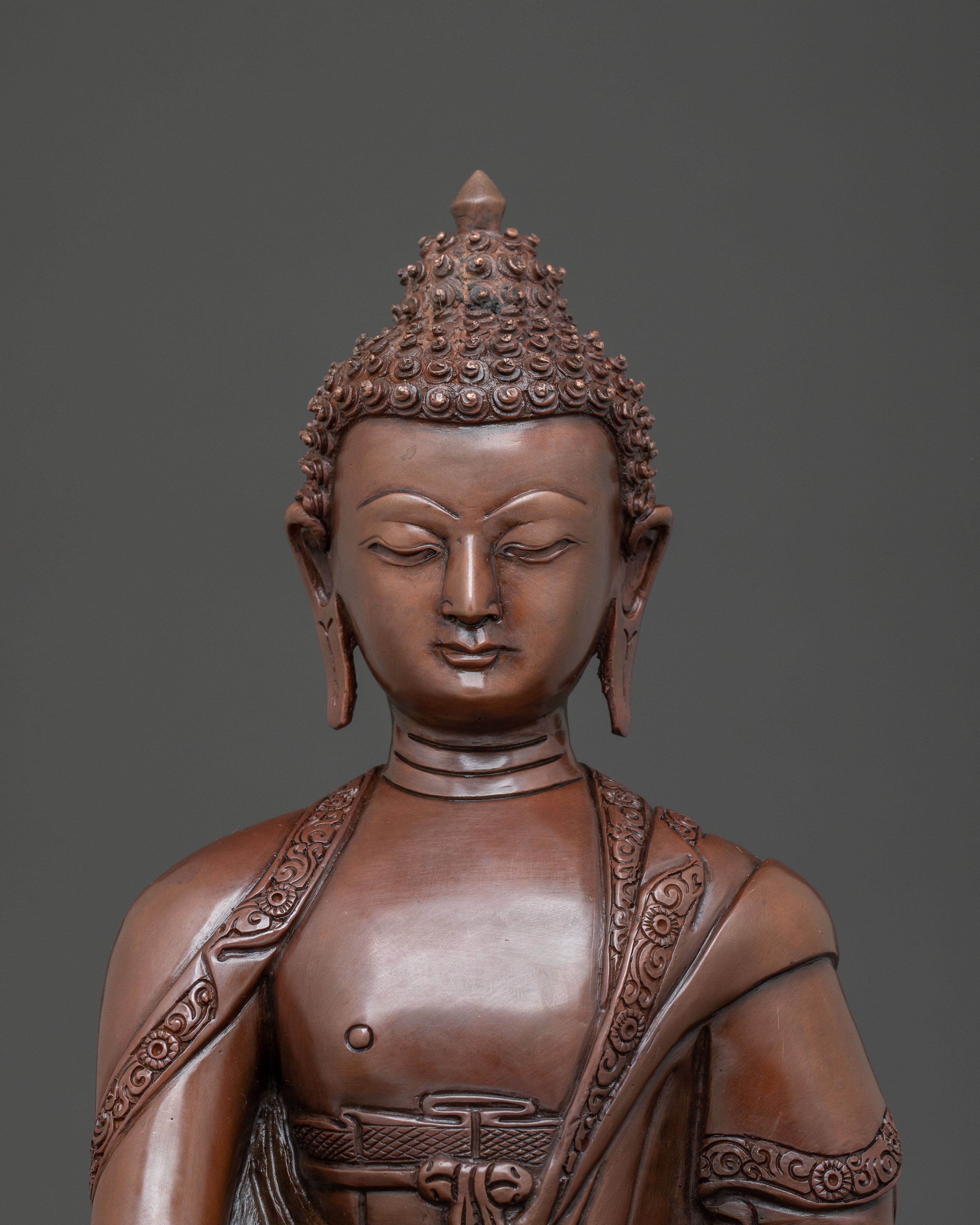 Handcrafted Oxidized Statue of Buddha Shakyamuni