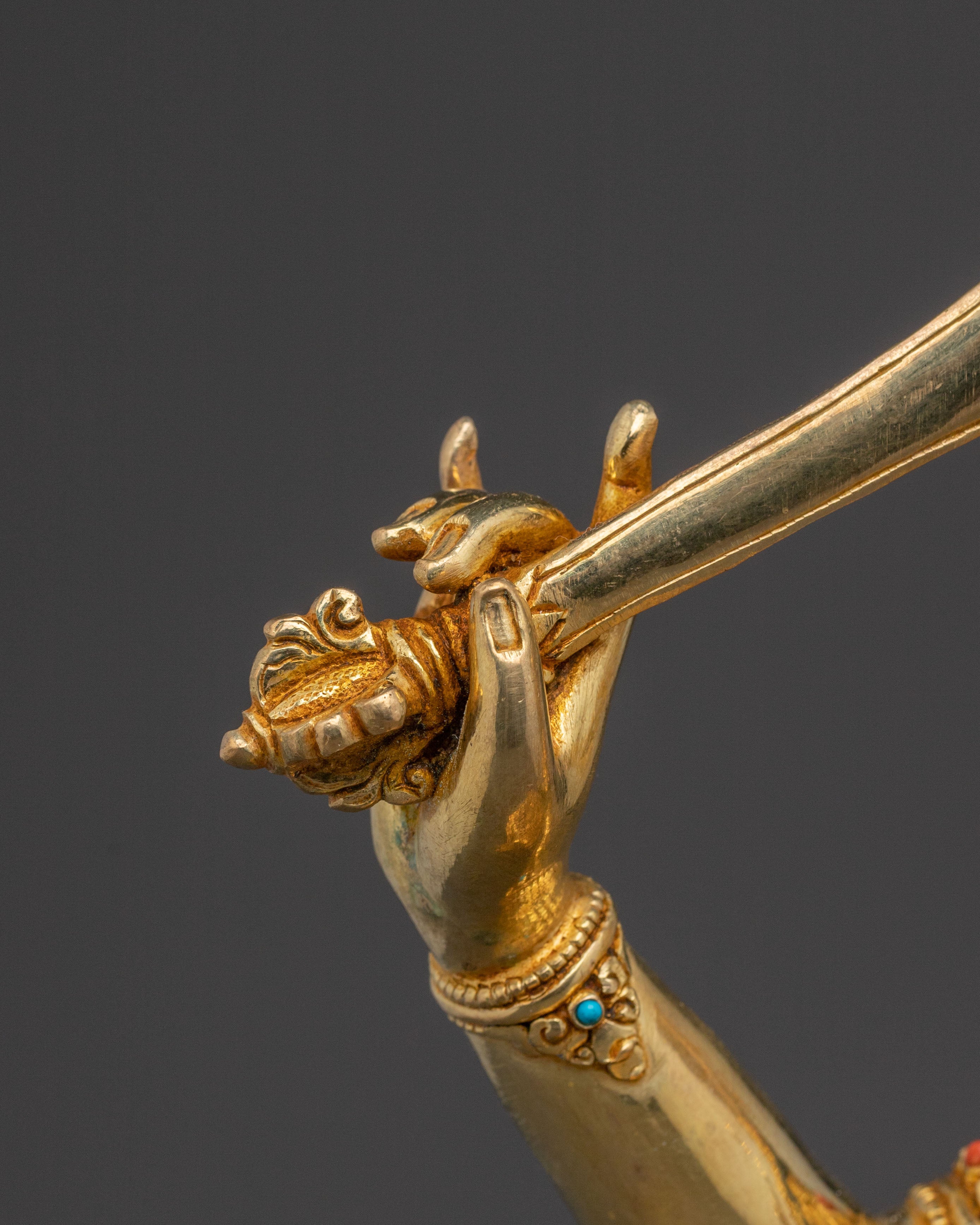 Manjushri Spiritual Guidance Statue – 24K Gilded Copper