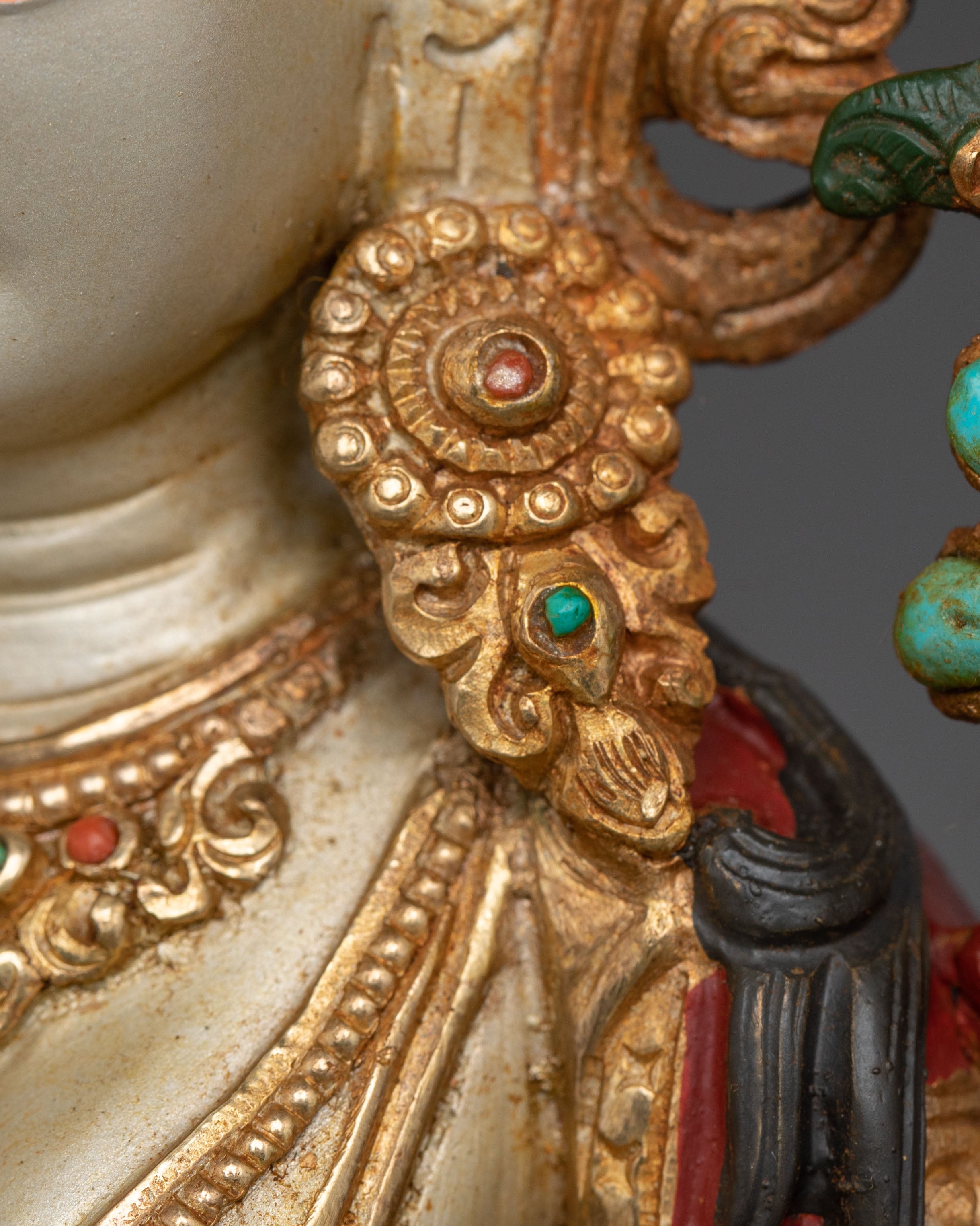 Traditional Tibetan White Tara Statue | Spiritual Home & Shrine Decor