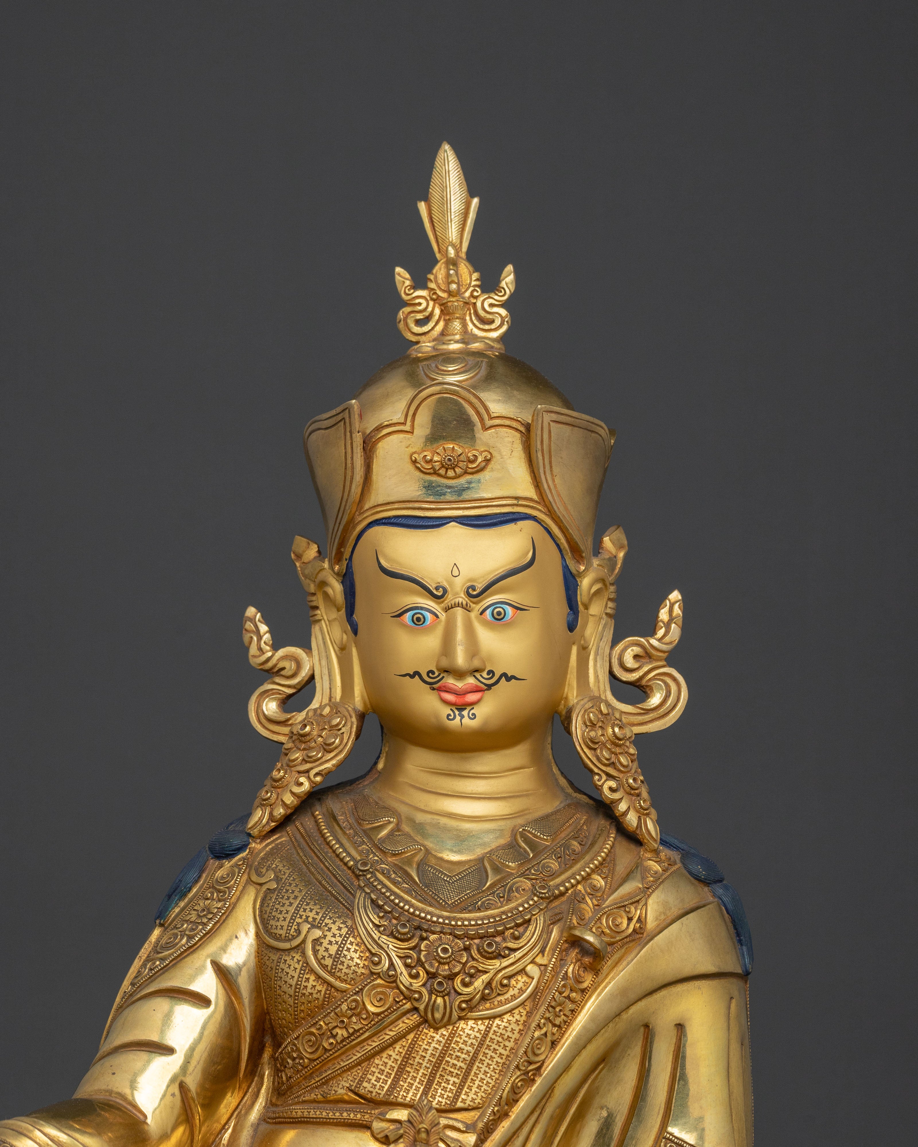 Padmasambhava Statue | 24K Gold Gilded Spiritual Icon