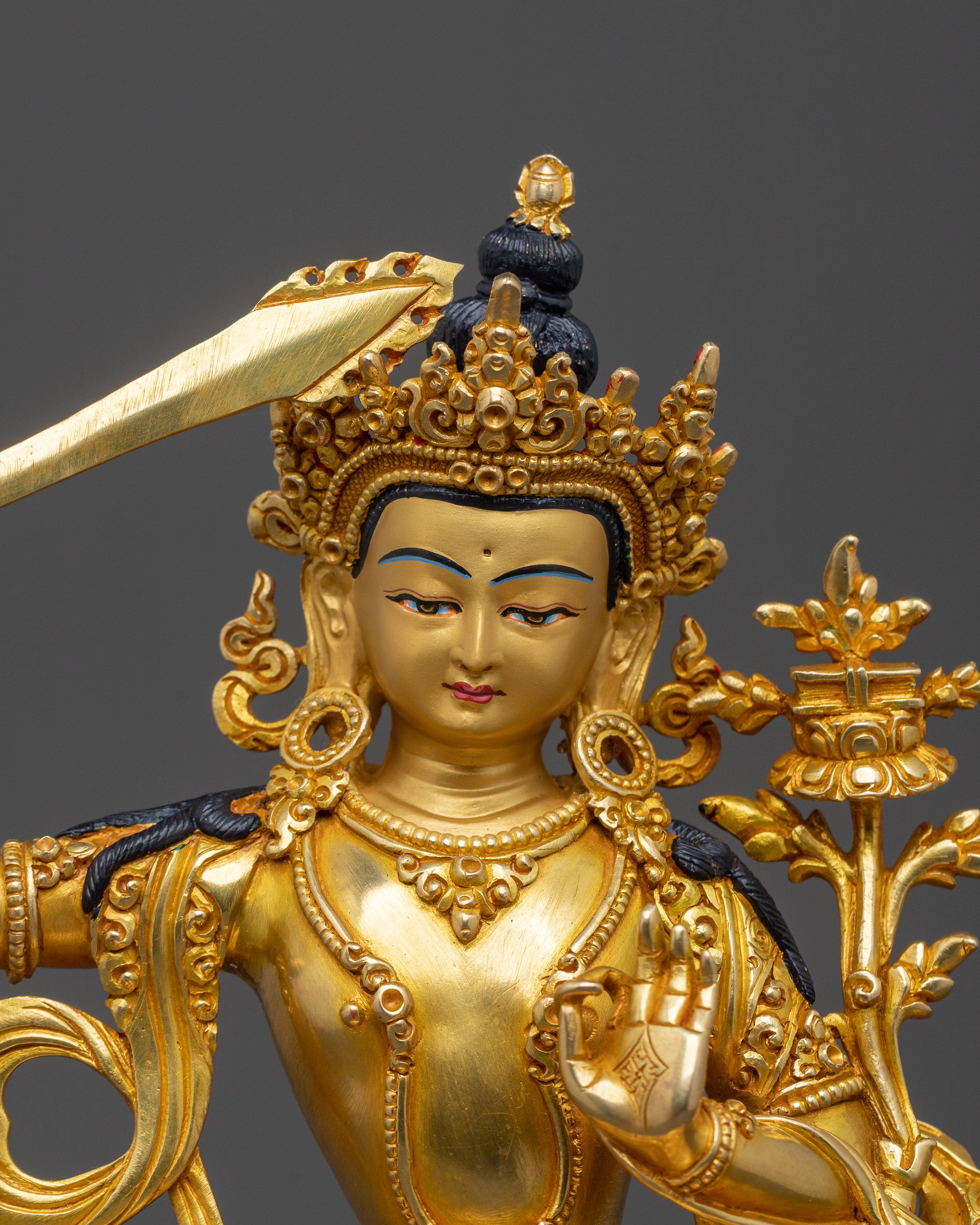 Manjushri Bodhisattva Wisdom Statue | Buddhist Sacred Altar Decor