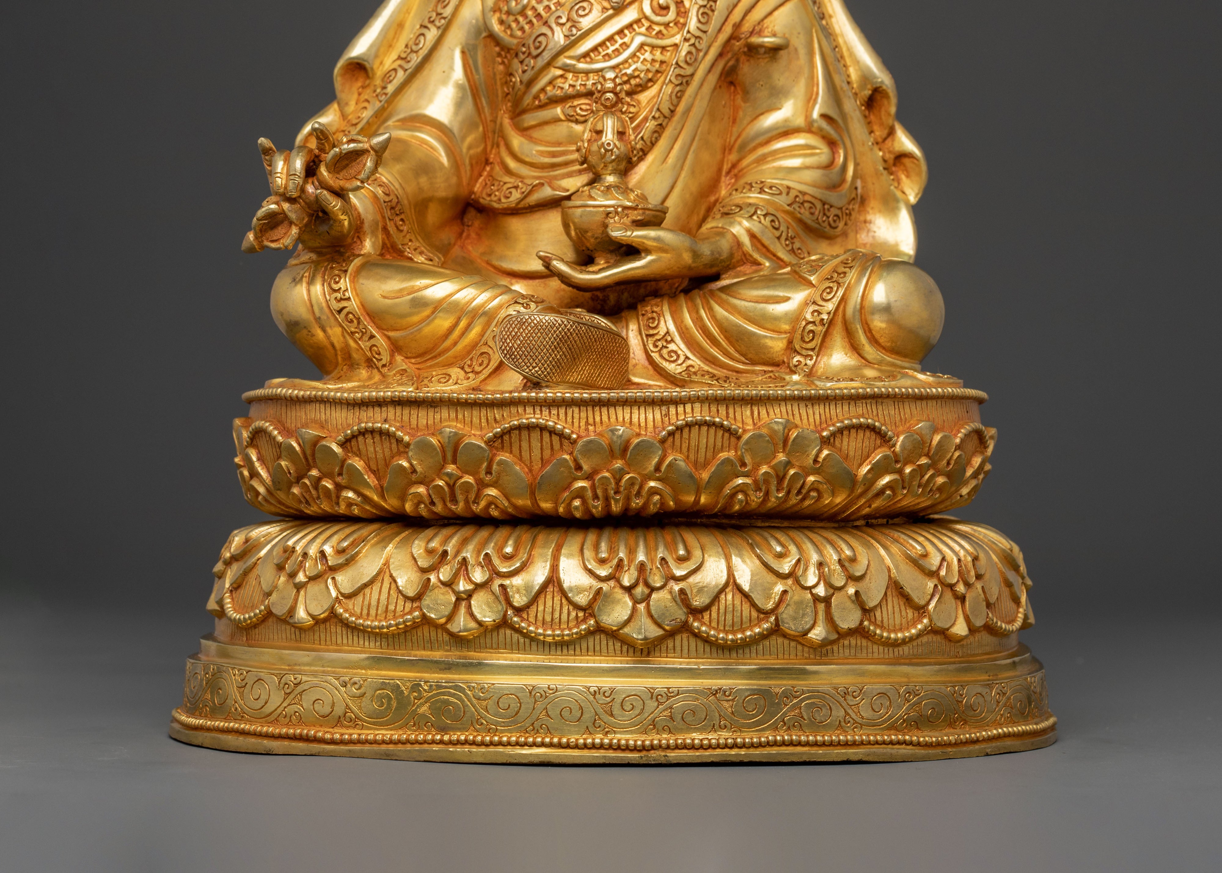 Guru Rinpoche 24K Gold Gilded Divine Sculpture