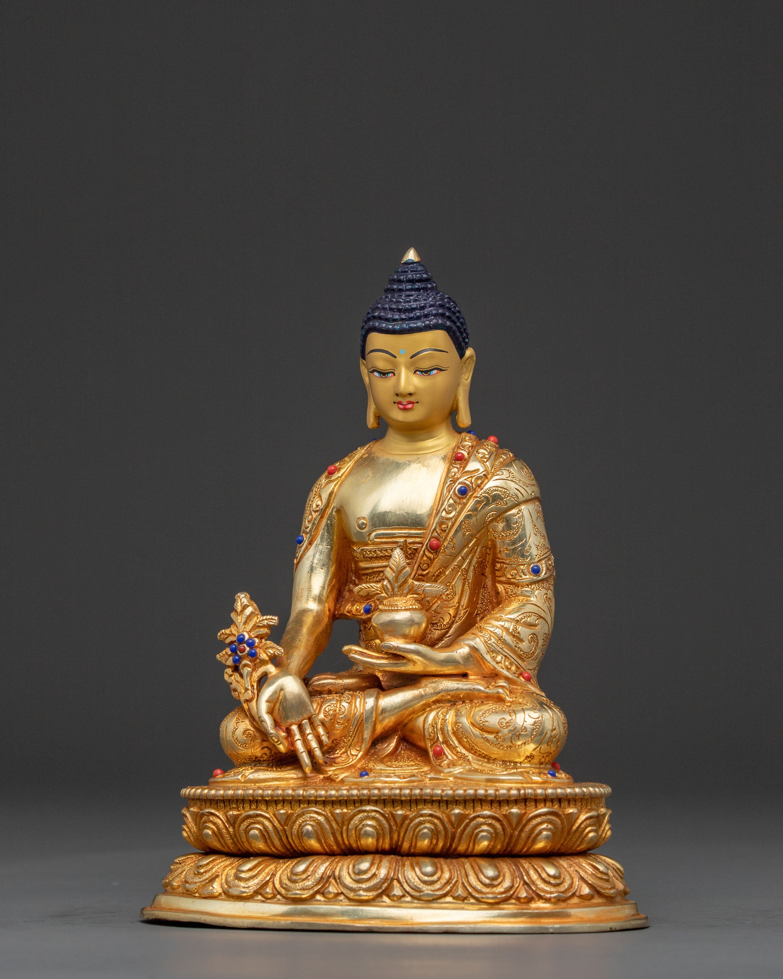 Bhaisajyaguru Enlightenment 24K Gold Gilded Sculpture