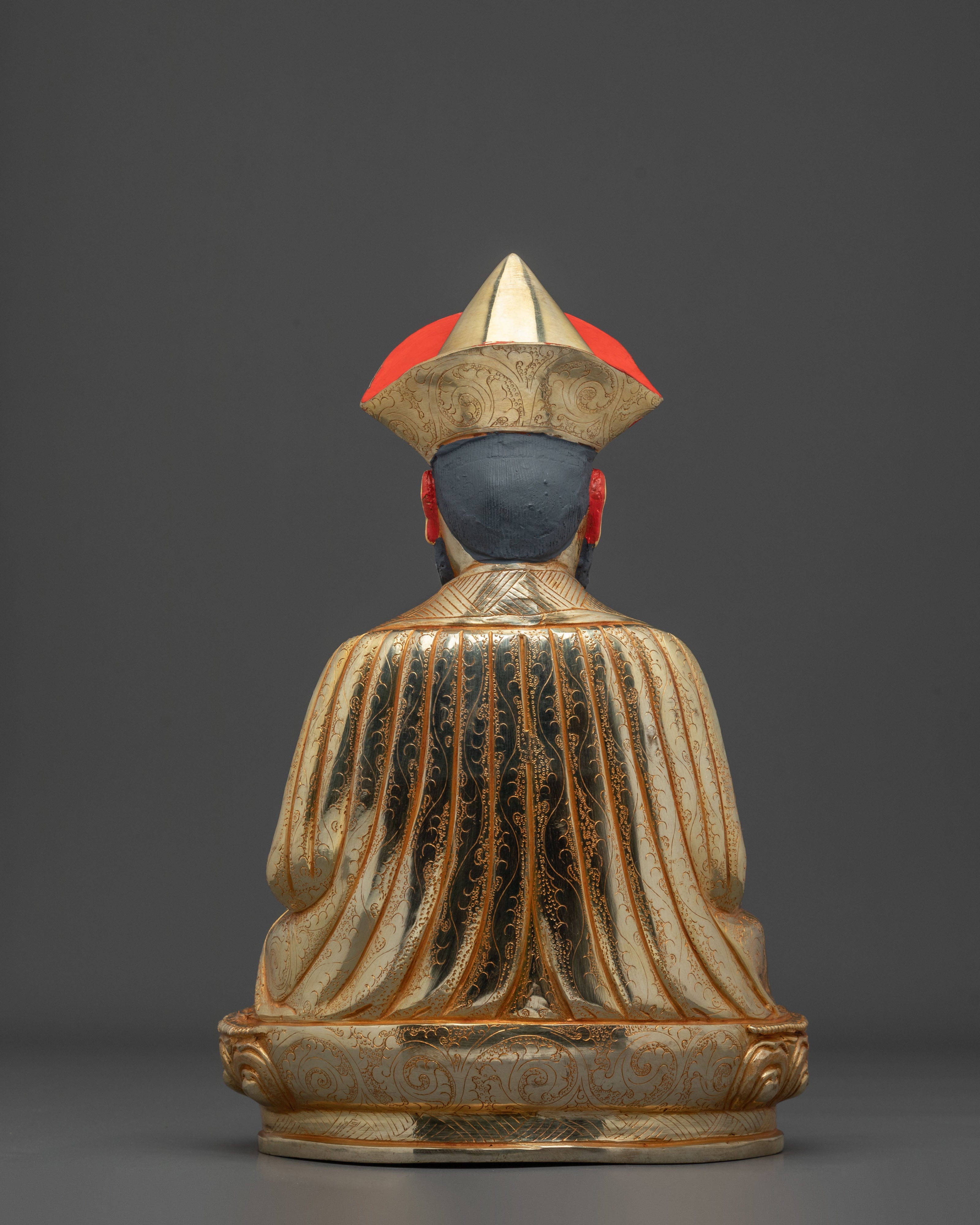 Guru Shapdum Statue | 24K Gold Gilded Buddhist Master