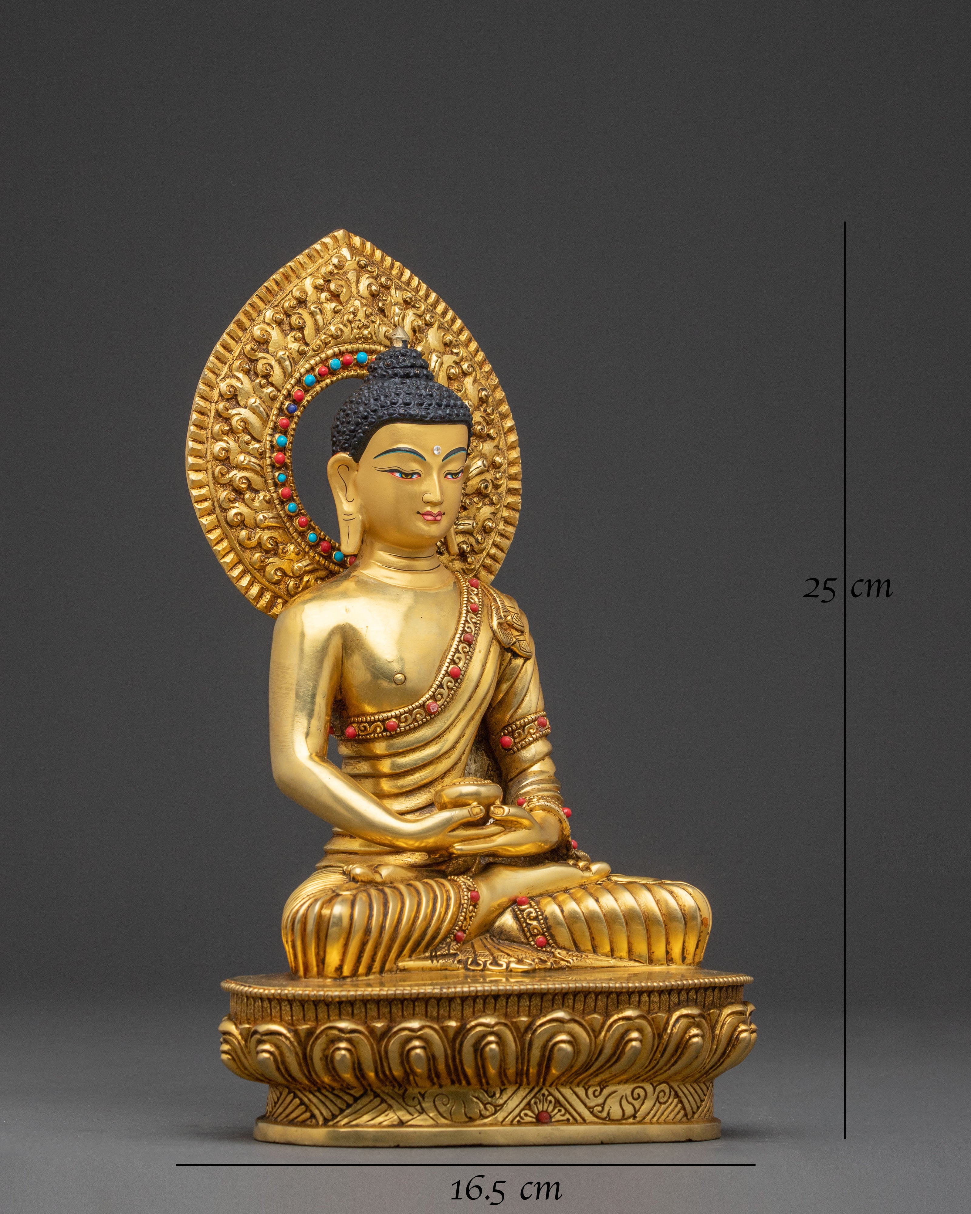 A 24K Gold Gilded Statue of Three Buddha Set: Sacred Harmony