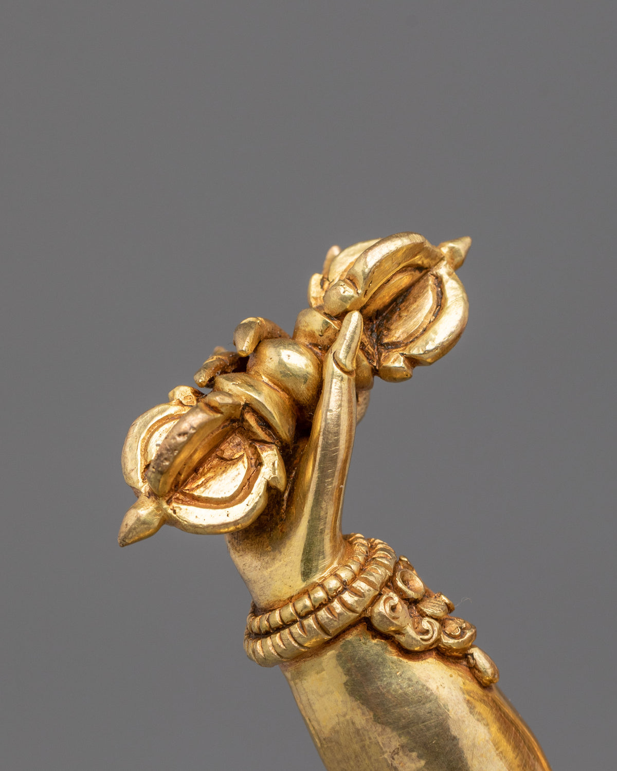 Sacred Bodhisattva Vajrapani Golden Sculpture | 24K Gold Gilded