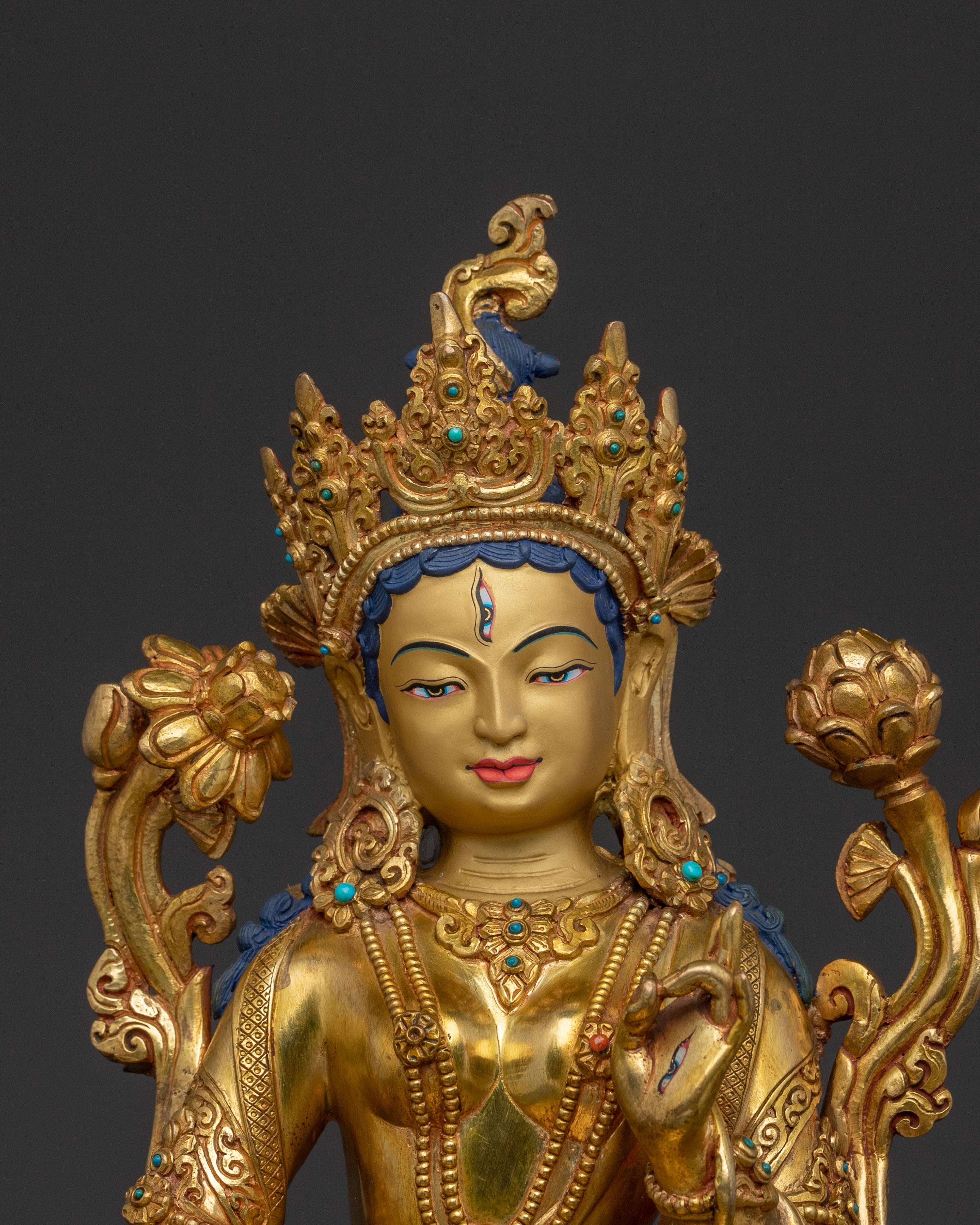 Radiant Goddess White Tara Statue for Healing | Buddhist Decor