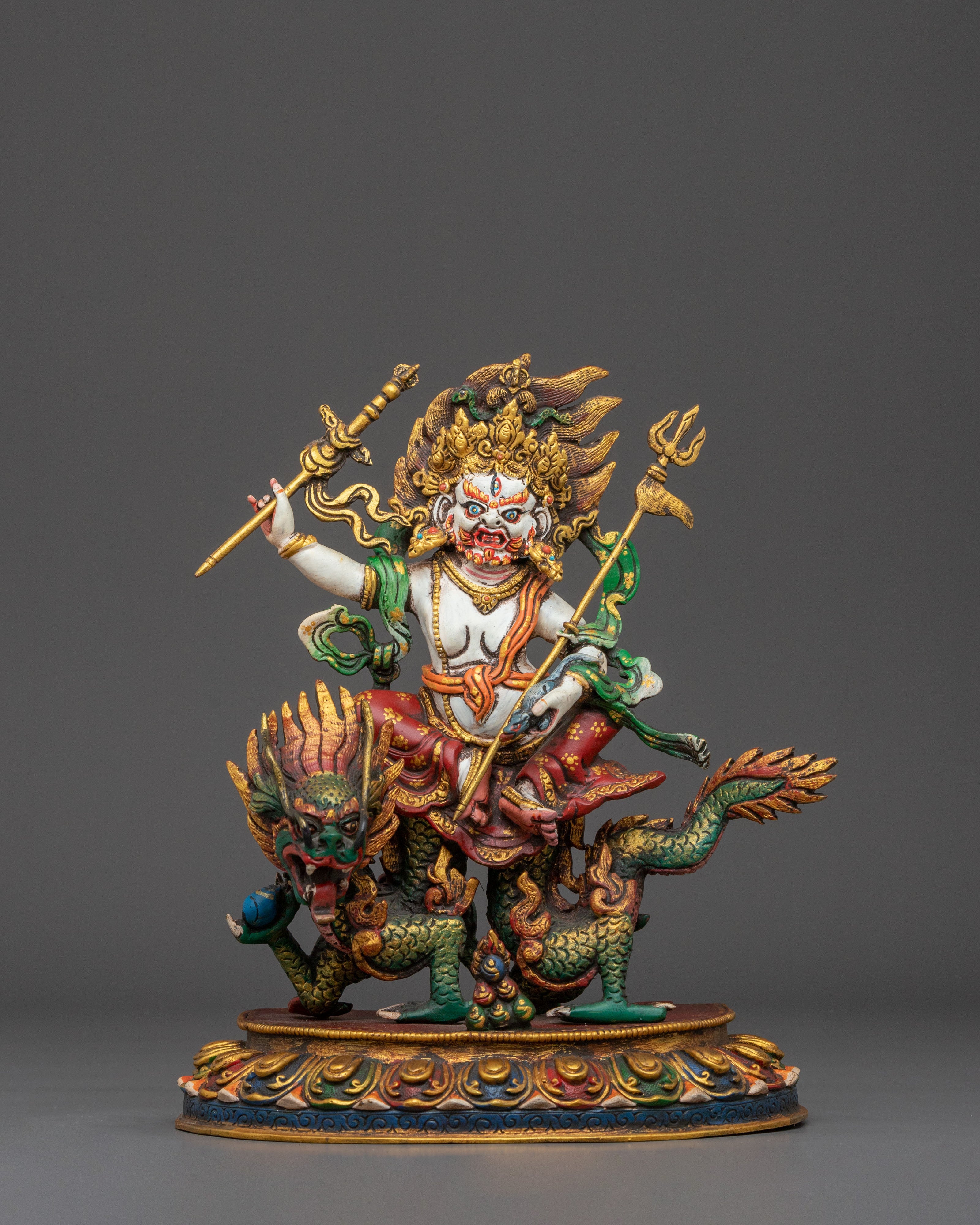 White Dzambhala Figurine | Tibetan Wealth Deity
