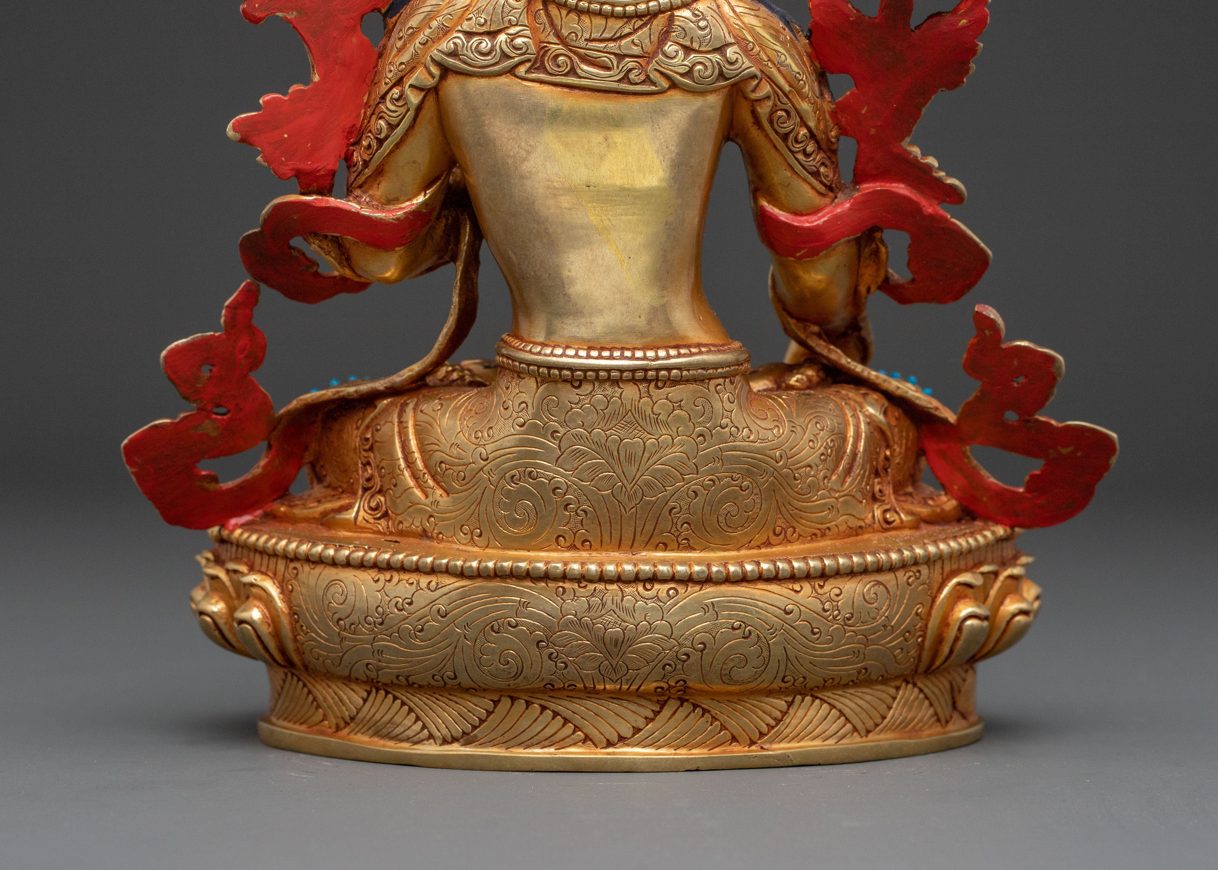 White Tara Copper Handcrafted Statue | Serene Gilded Art
