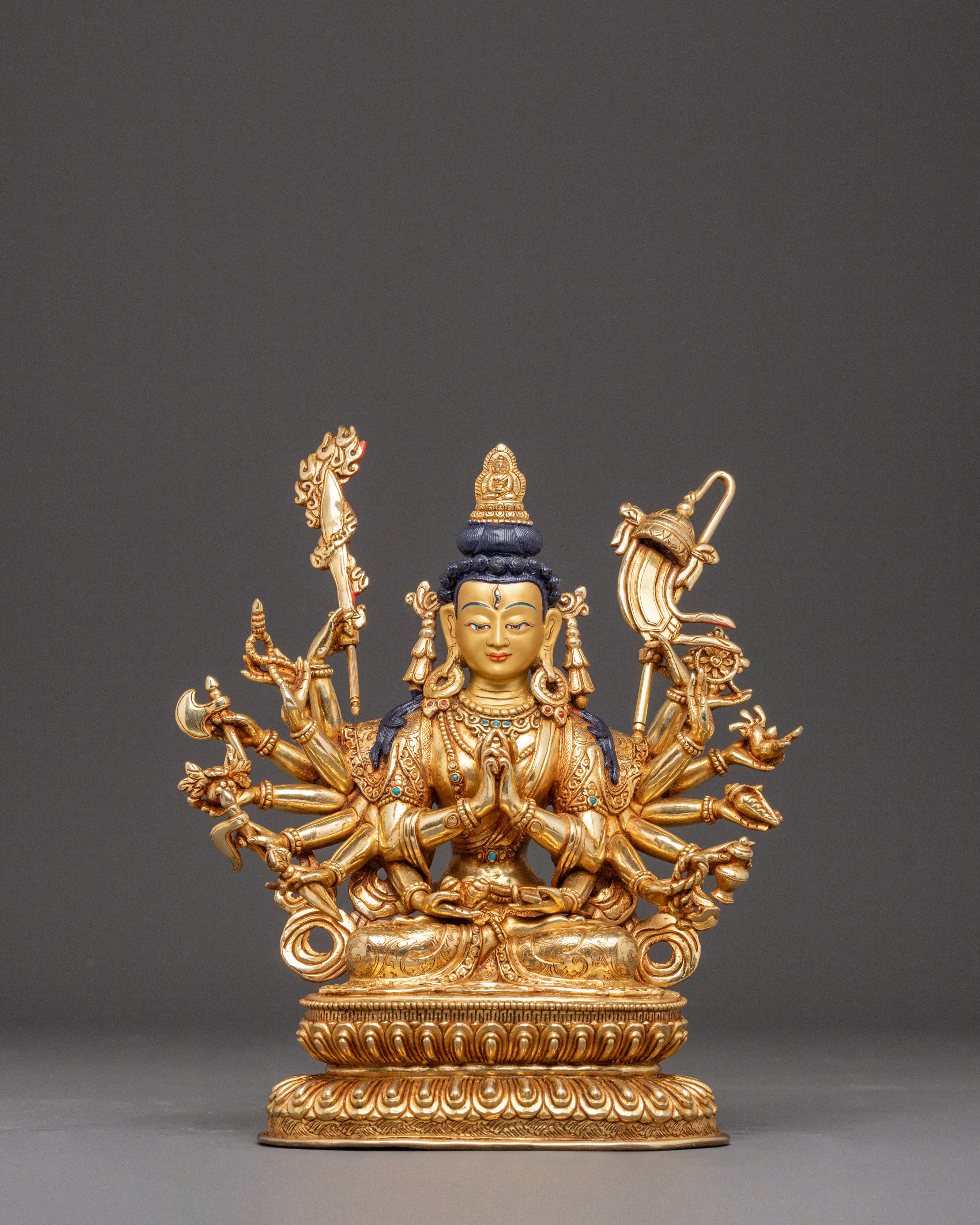 Golden Statue of Chundi | Buddhist Goddess of Compassion