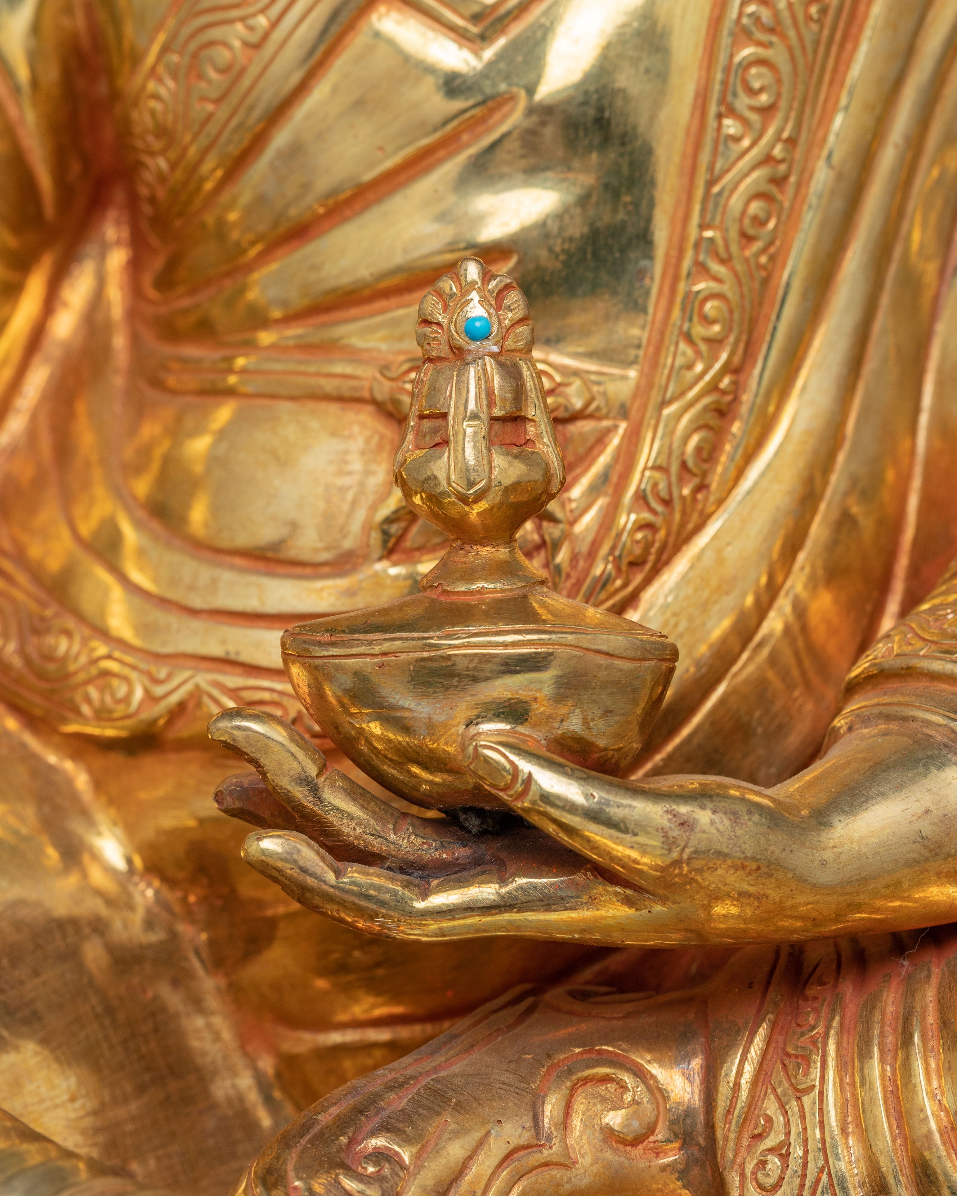 Golden Guru Padmasambhava Statue | Handmade in Nepal