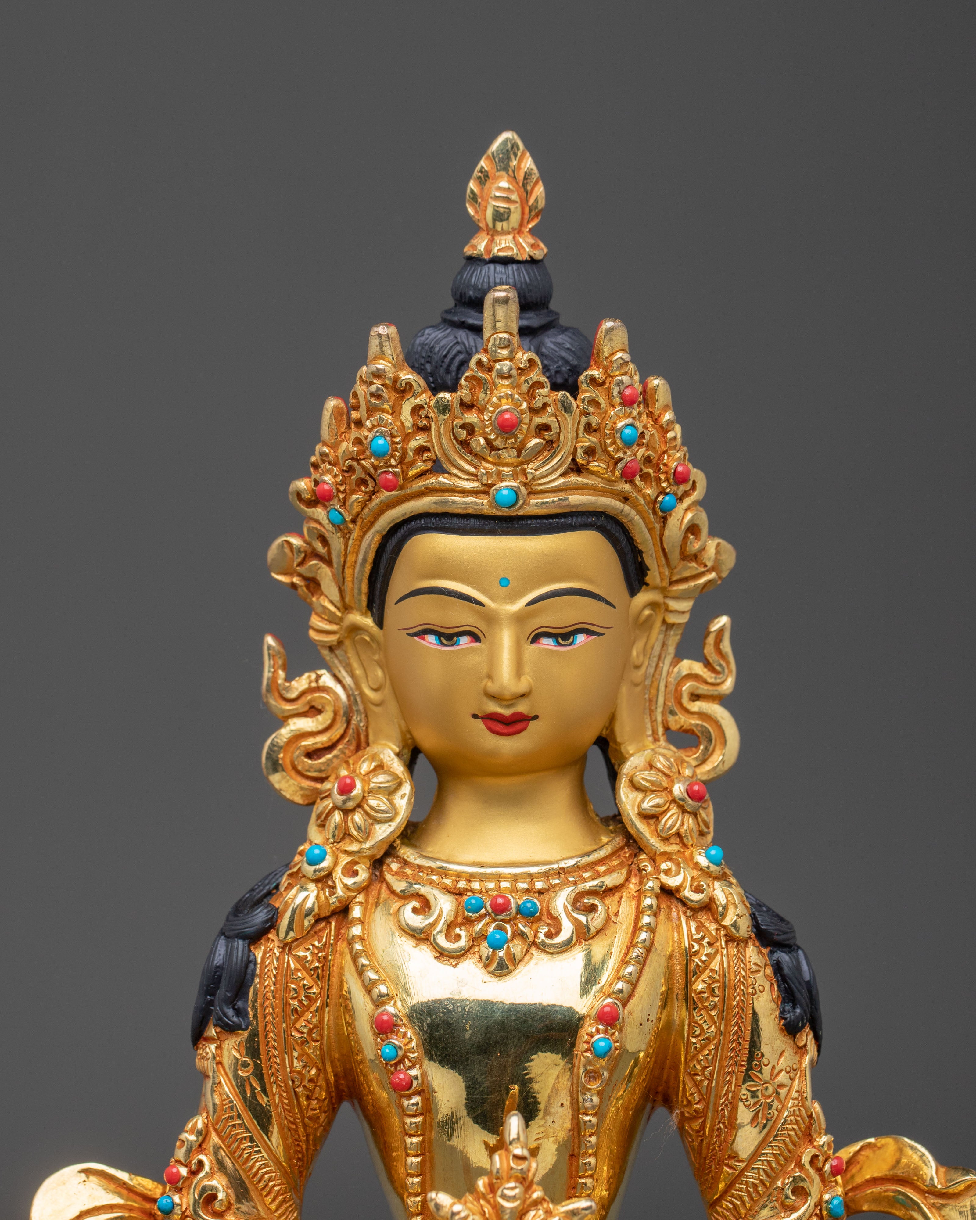 Divine Protection: Amitayus Buddha of Long Life Handmade Statue