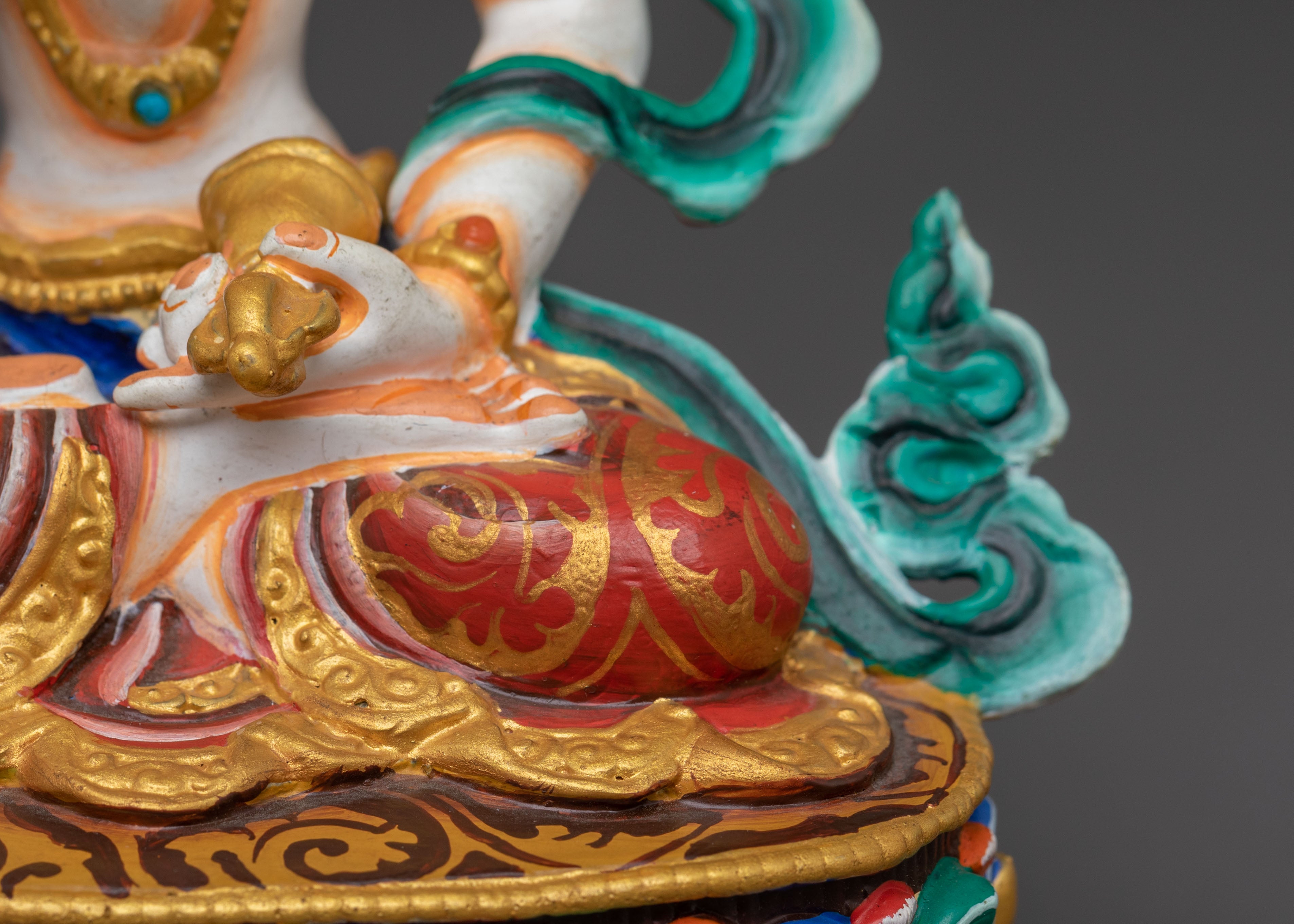Vajrasattva Acrylic Painted Statue: Purification Deity