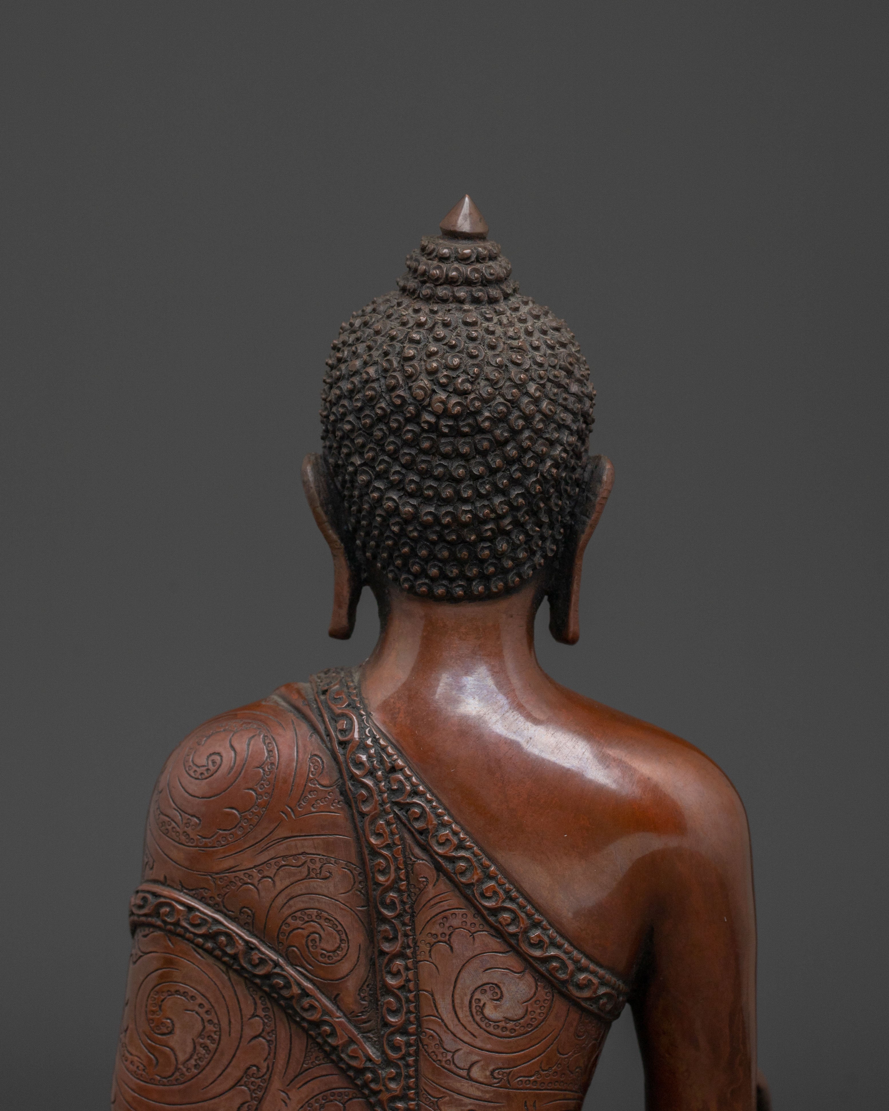 Bhaisajyaguru Statue | Oxidized Copper Healing Buddha