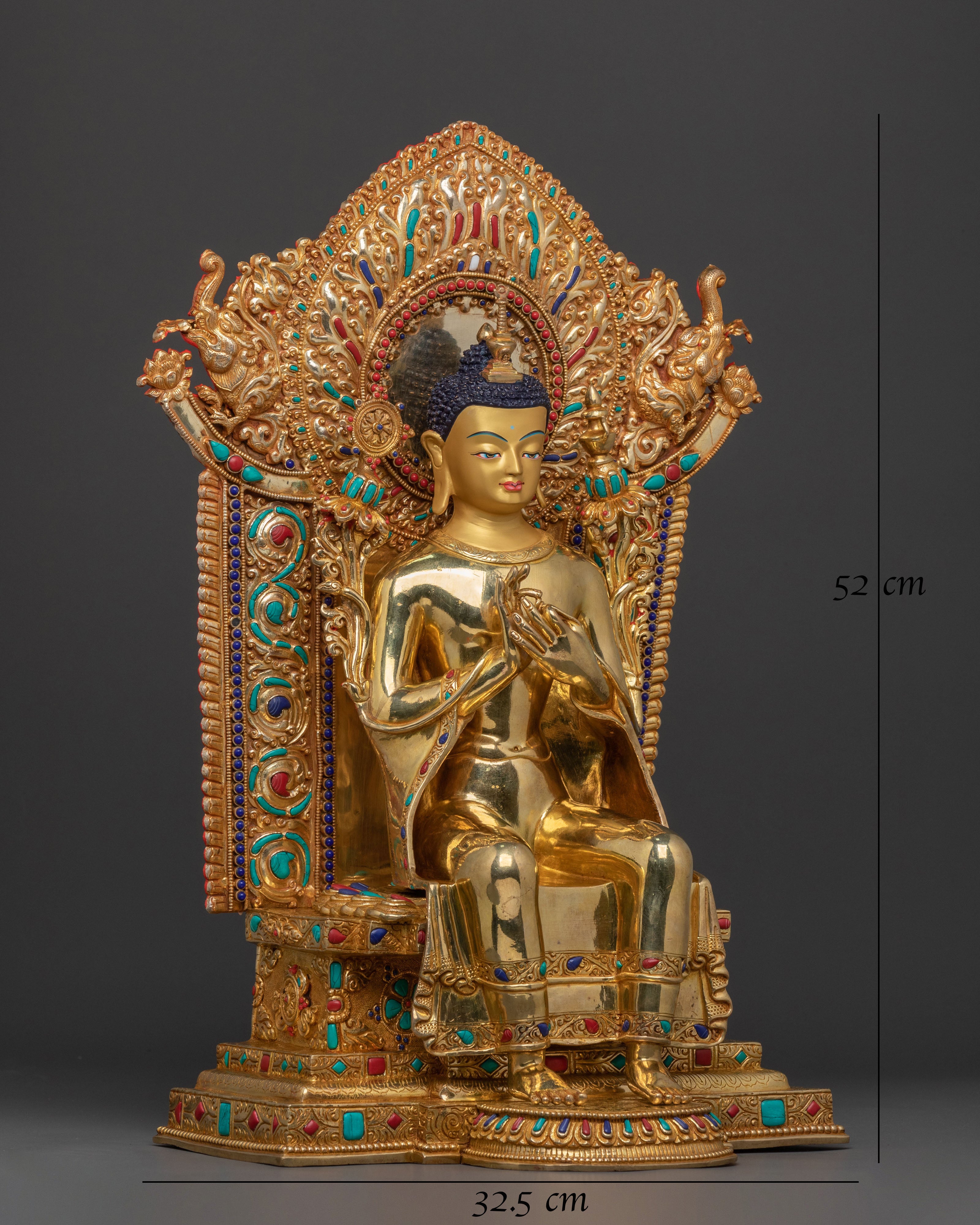 Maitreya Buddha Altar Statue | 24K Gold Gilded Icon