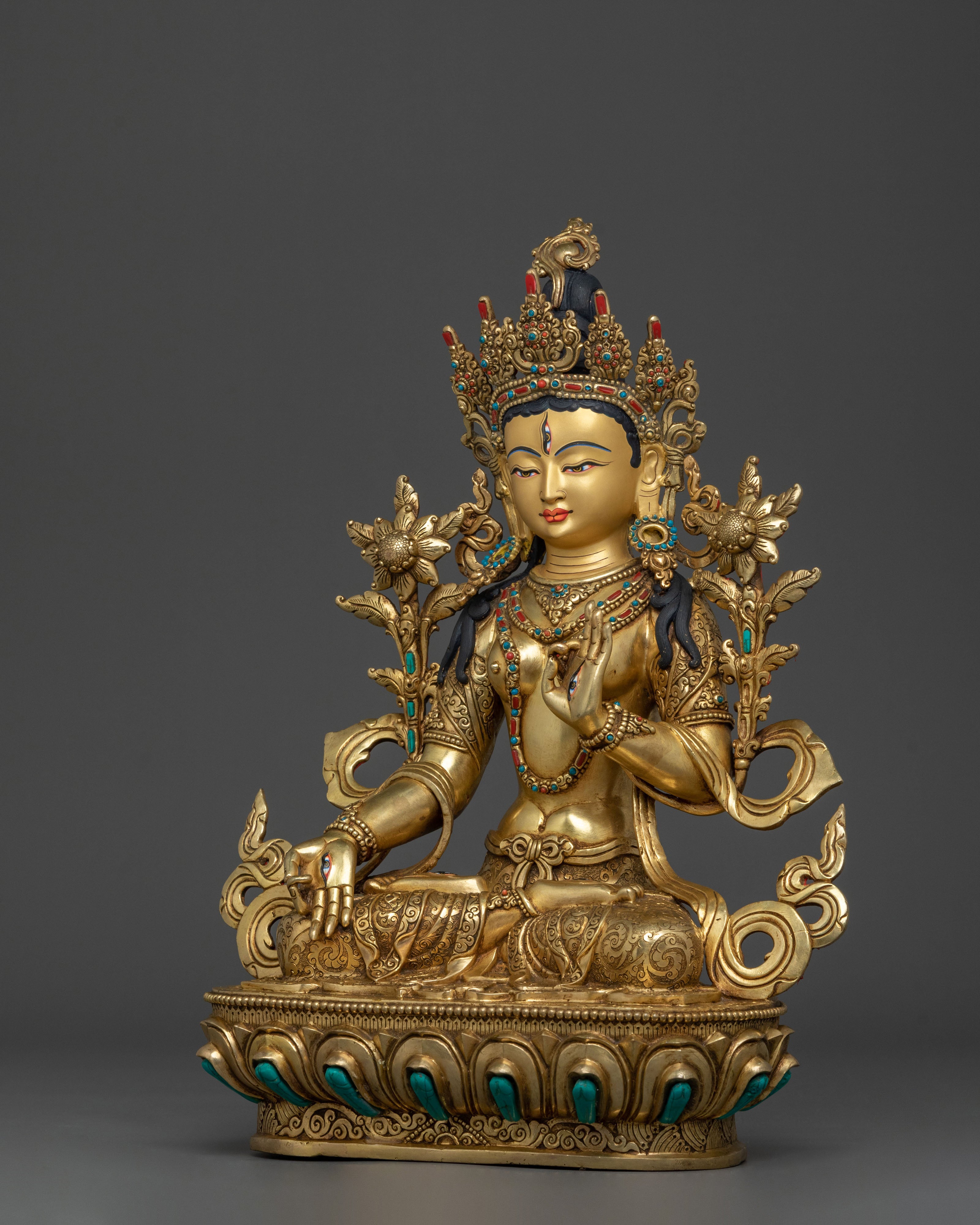 White Tara Sacred Figurine | Tibetan Buddhist Goddess