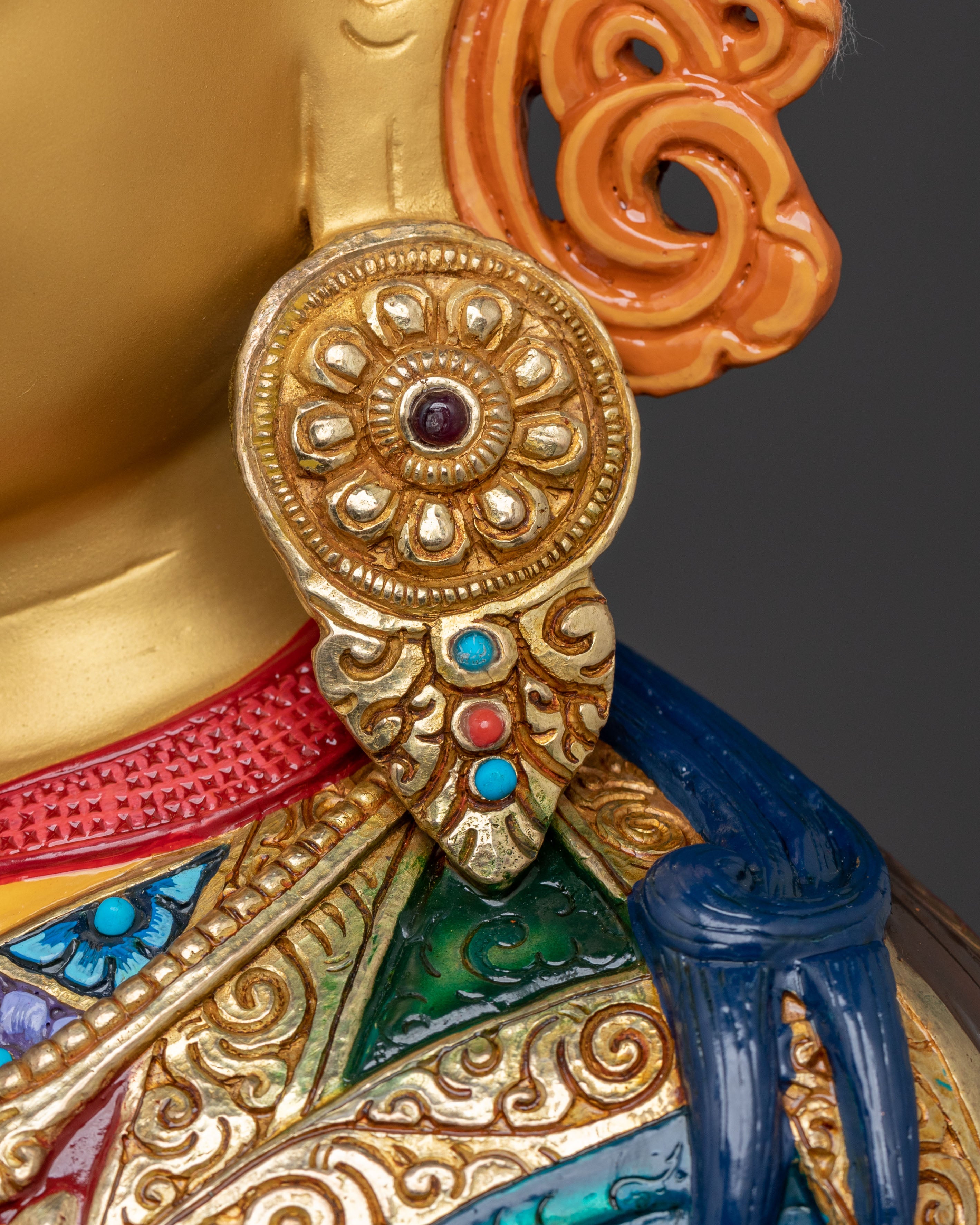 Magnificent Guru Rinpoche Vajra Master Statue | 24K Gold Gilded