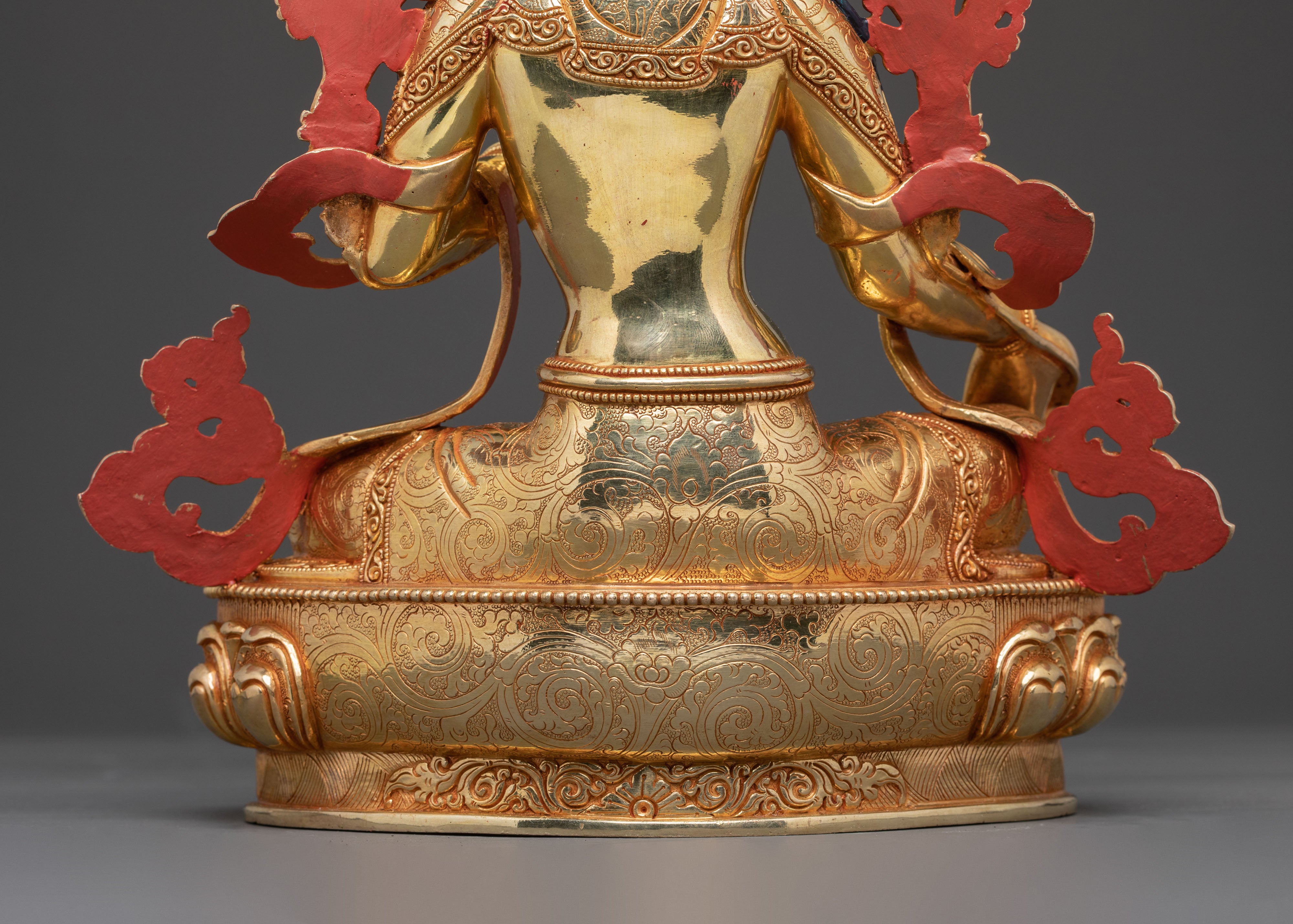 Green Tara Mercy Statue: Hand-Gilded Copper