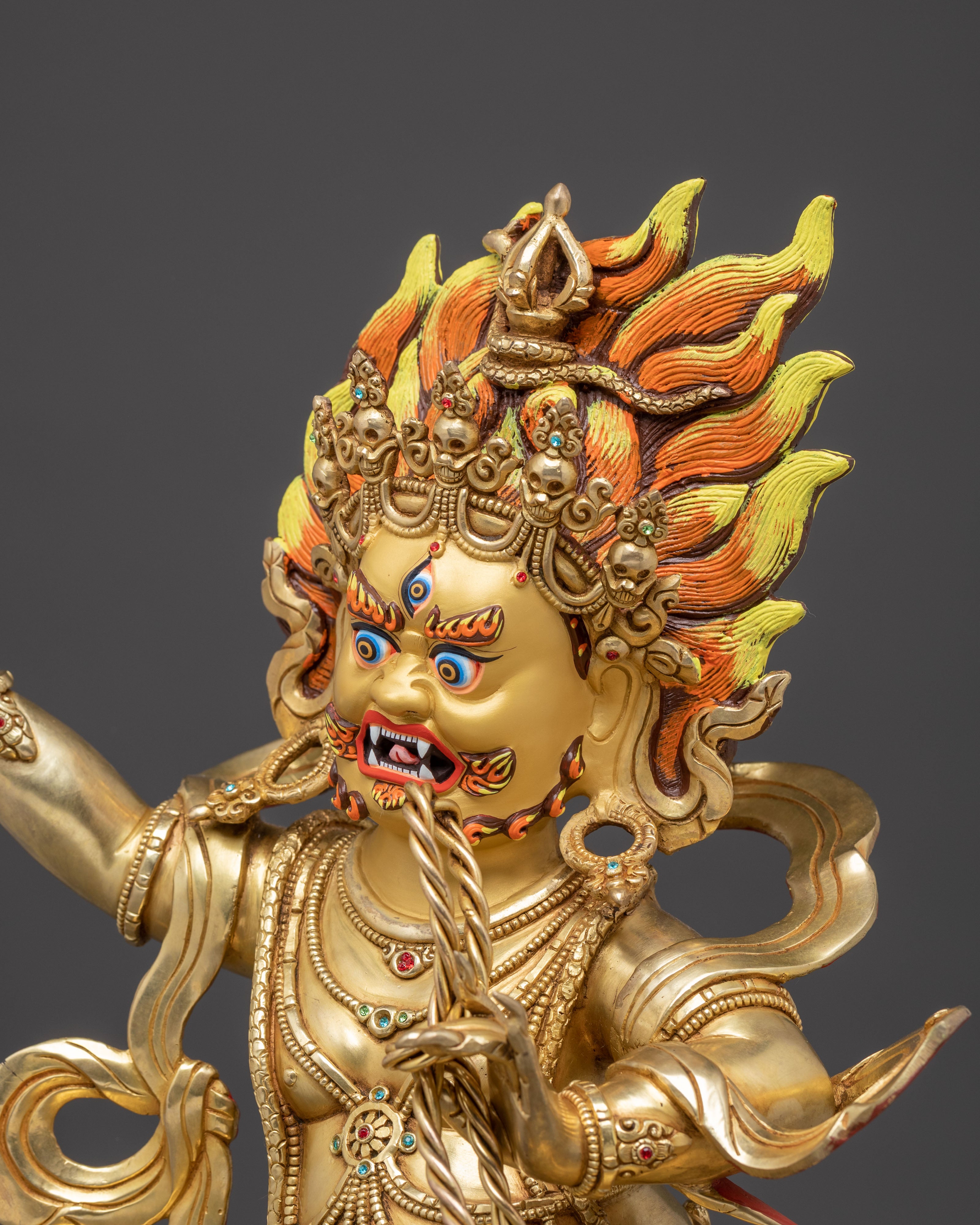 Golden Vajrapani Statue for Sacred Spaces | Guardian of Dharma