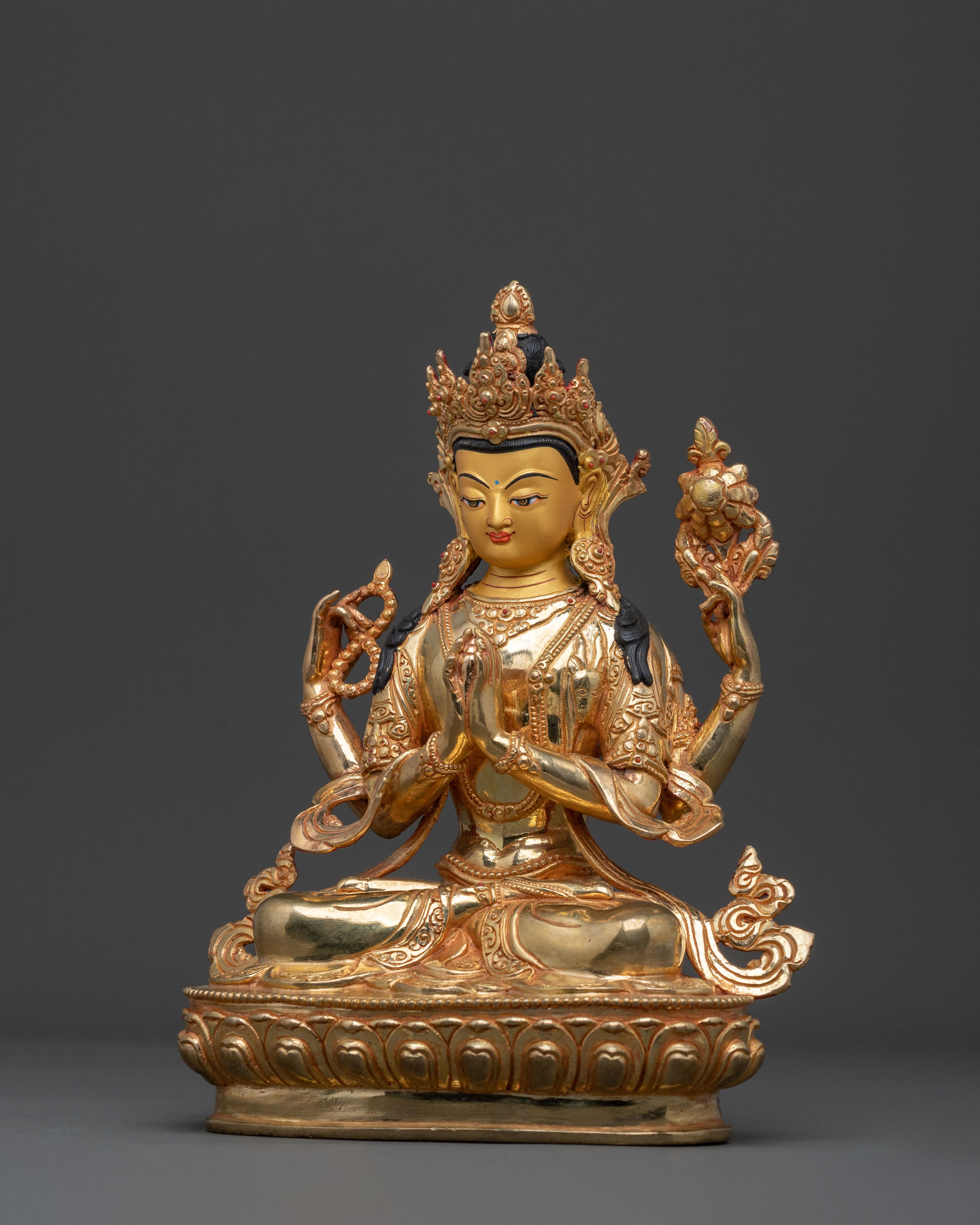 Chenrezig Handcrafted Himalayan Sculpture | Tibetan Buddhist Art