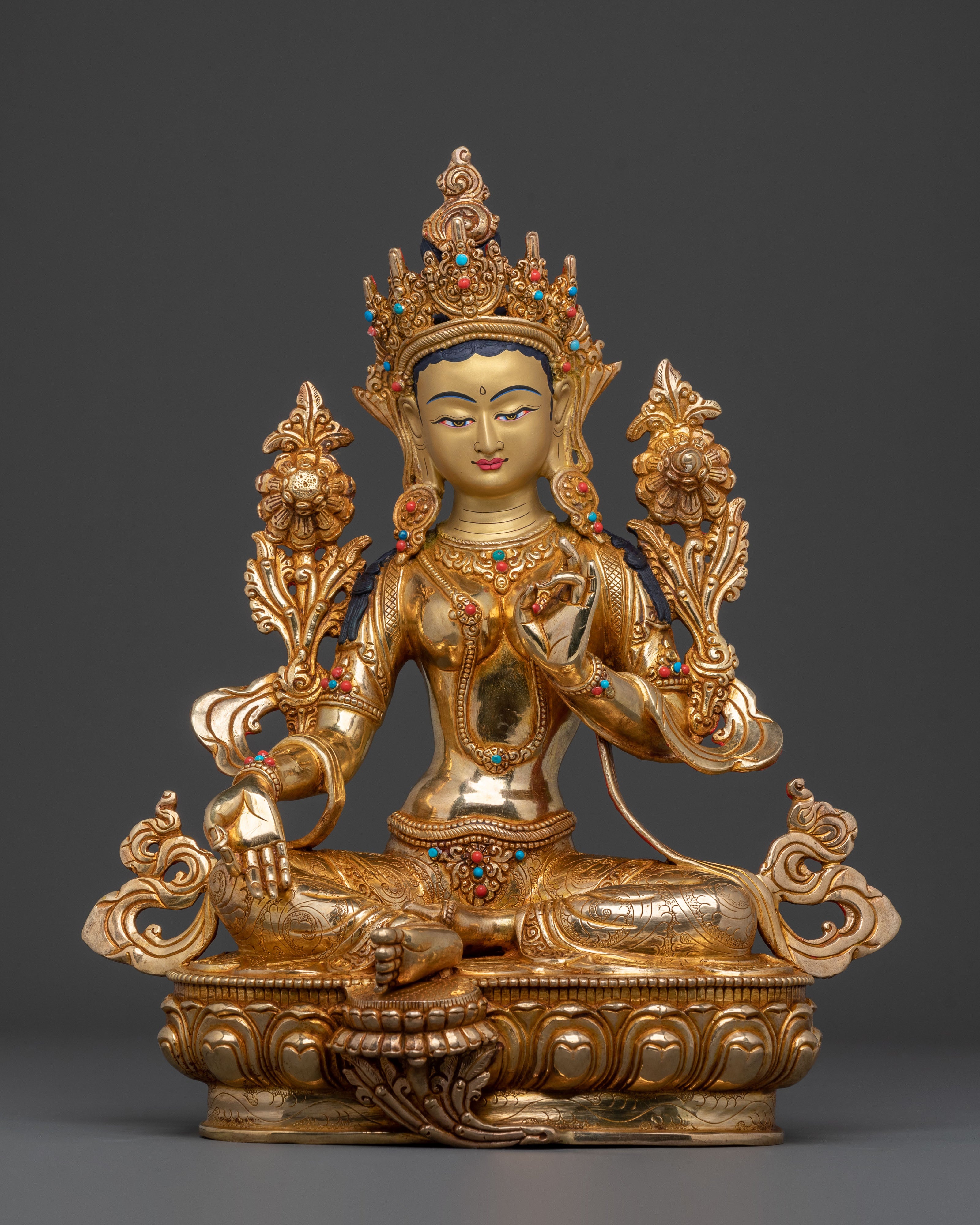 Green Tara Golden Statue