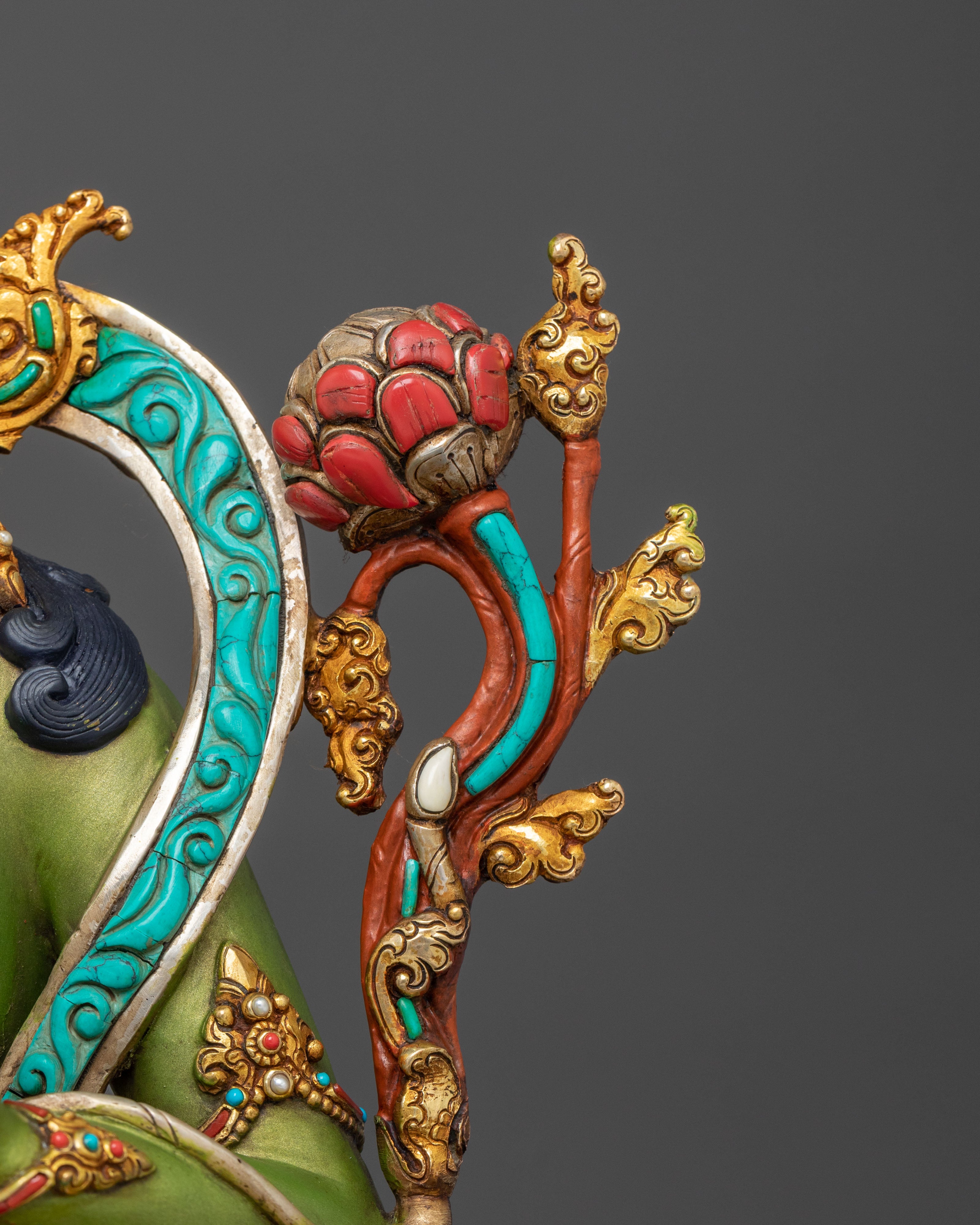 Green Tara Compassion Figure | 24K Gold Gilded Statue