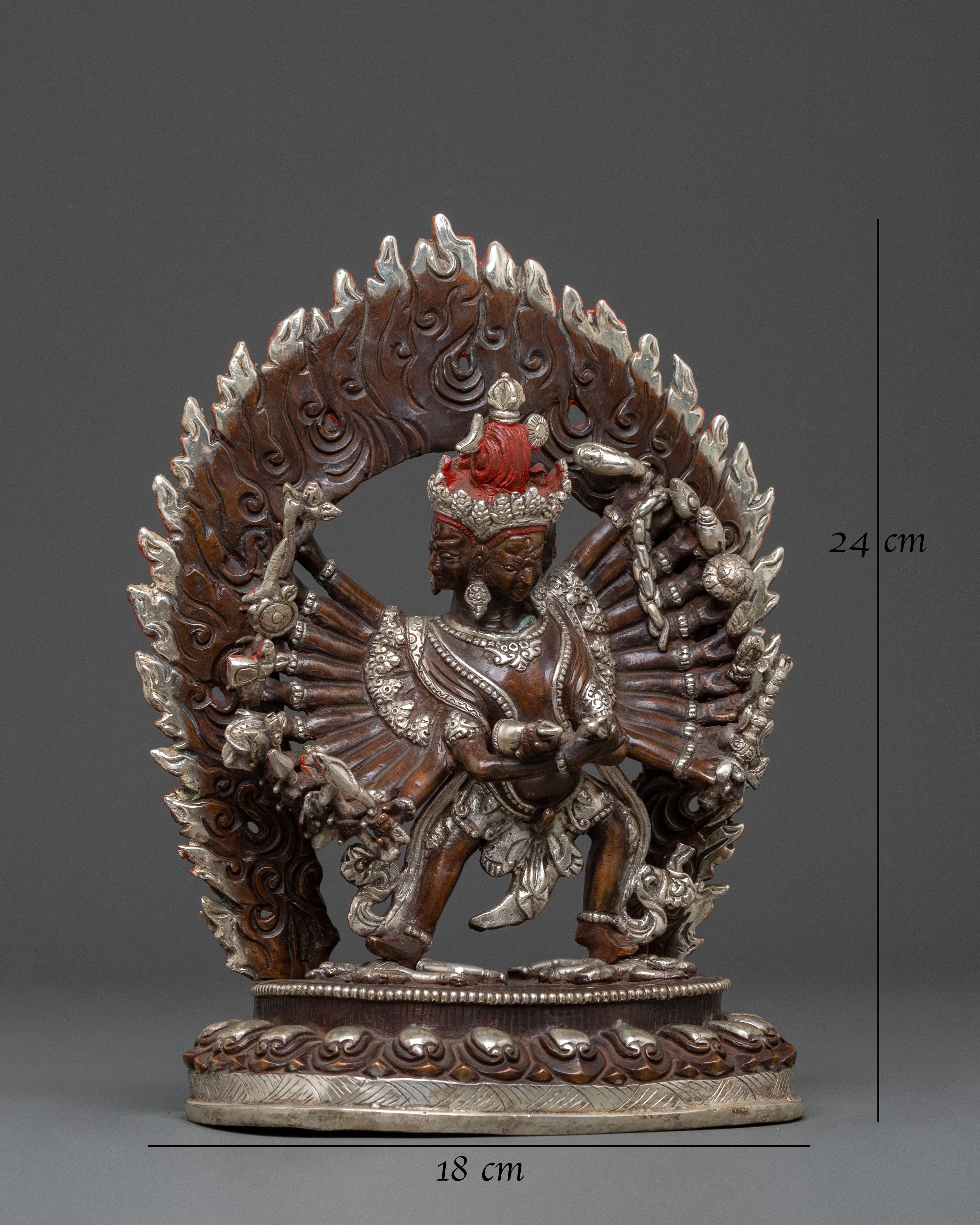 Chakrasamvara: Handcrafted Oxidized Copper Figurine
