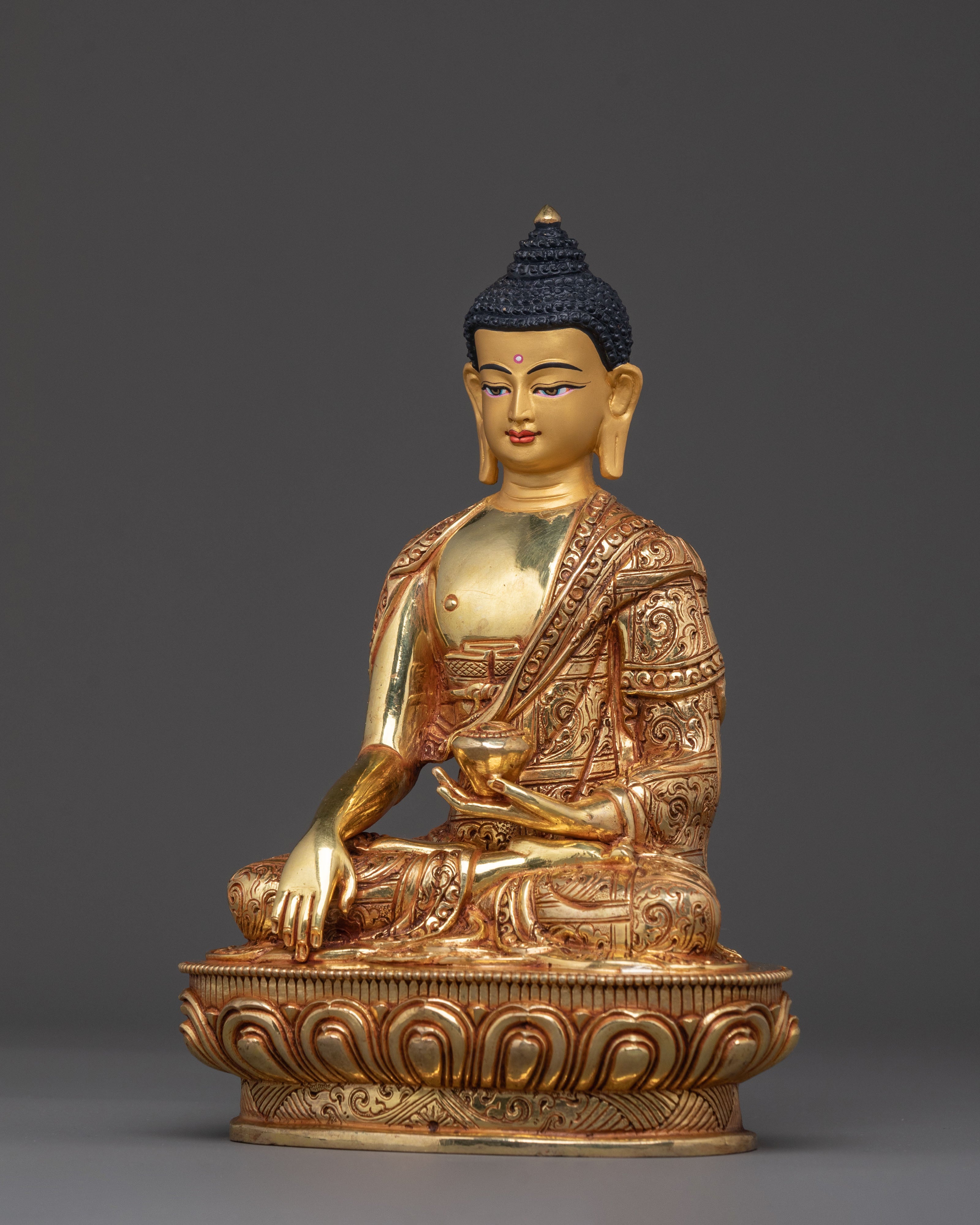 Spiritual Three Buddhas Golden Statue Set