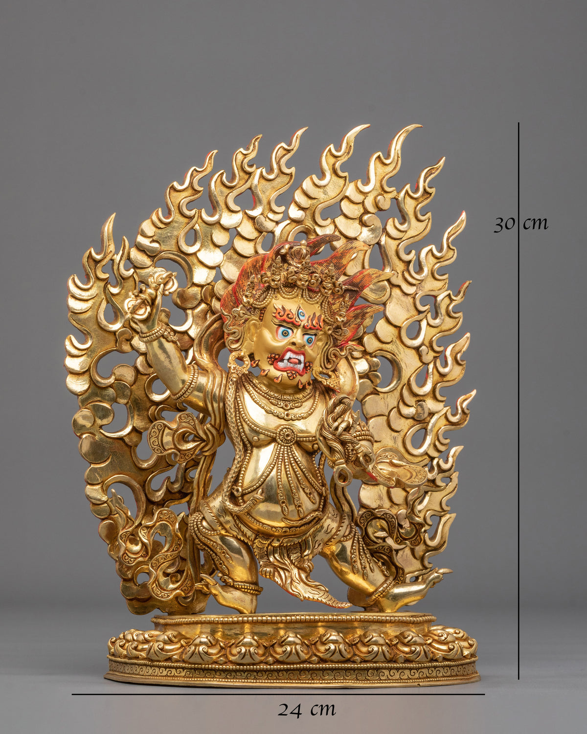 Sacred Bodhisattva Vajrapani Golden Sculpture | 24K Gold Gilded