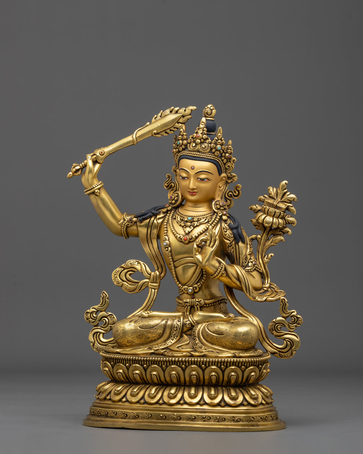 Manjushri Spiritual Sculpture | Copper Figurine