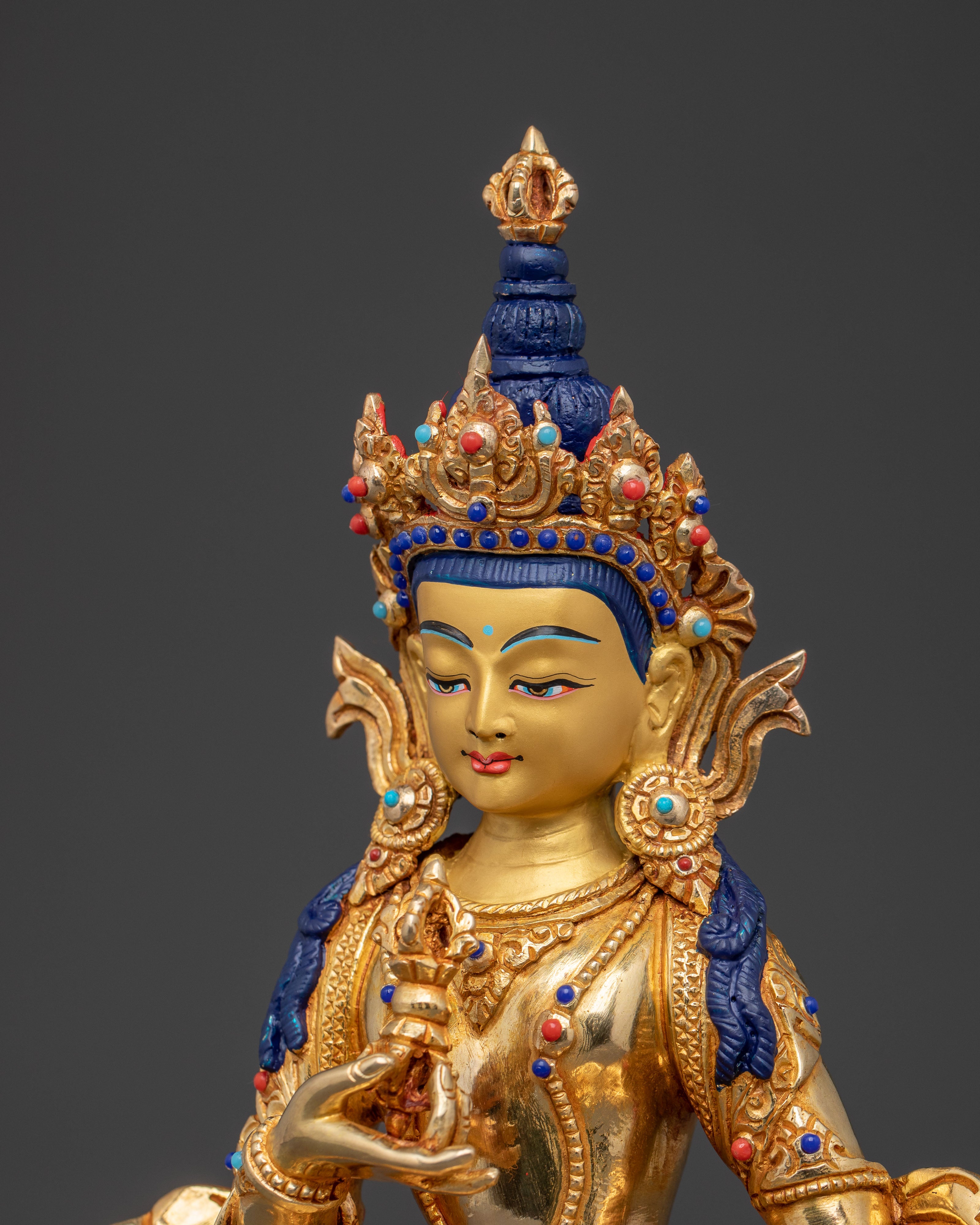 Vajrasattva Buddha | Handcrafted 24K Gold Gilded Statue