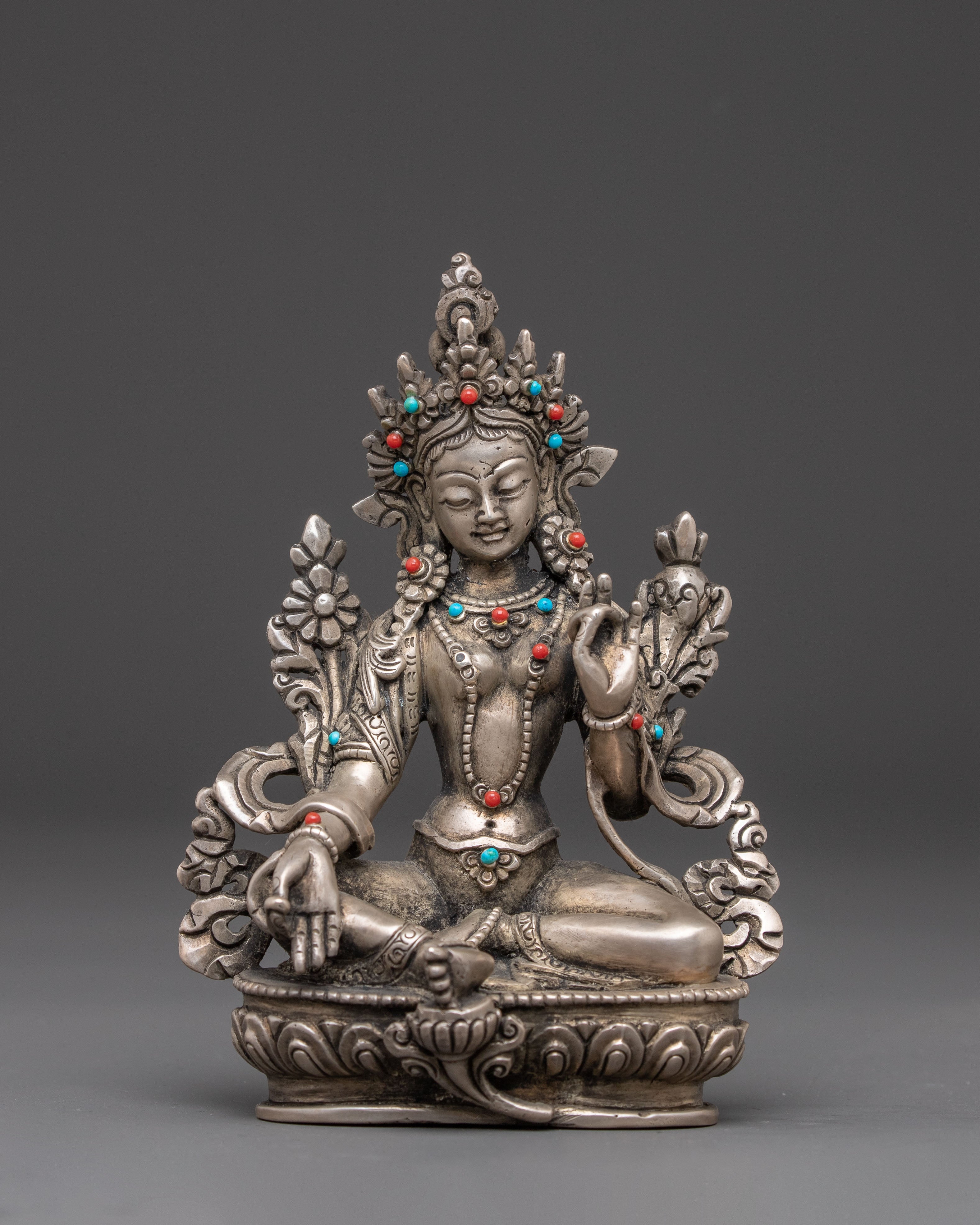 Handmade Copper Statue of Green Tara