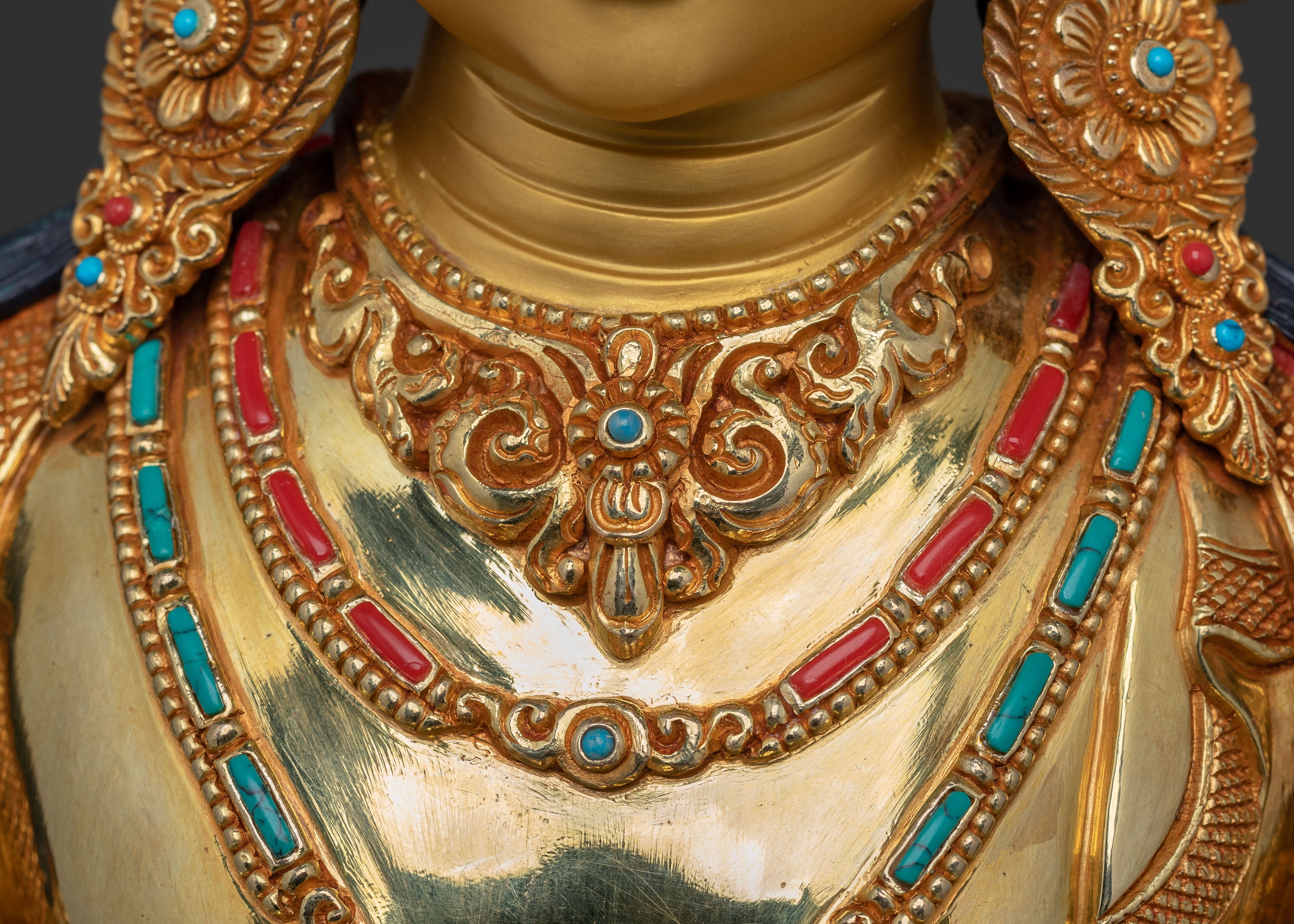 Amitayus: 24K Gold Gilded Traditional Statue
