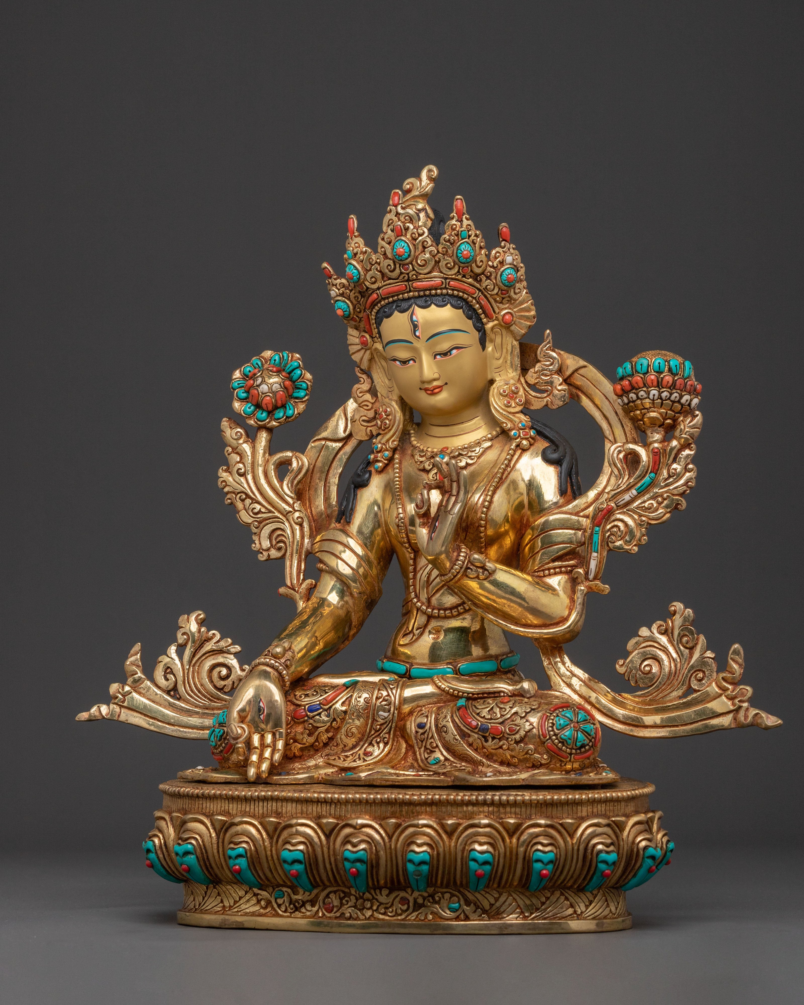 White Tara Statue | Himalayan Buddhist Figurine