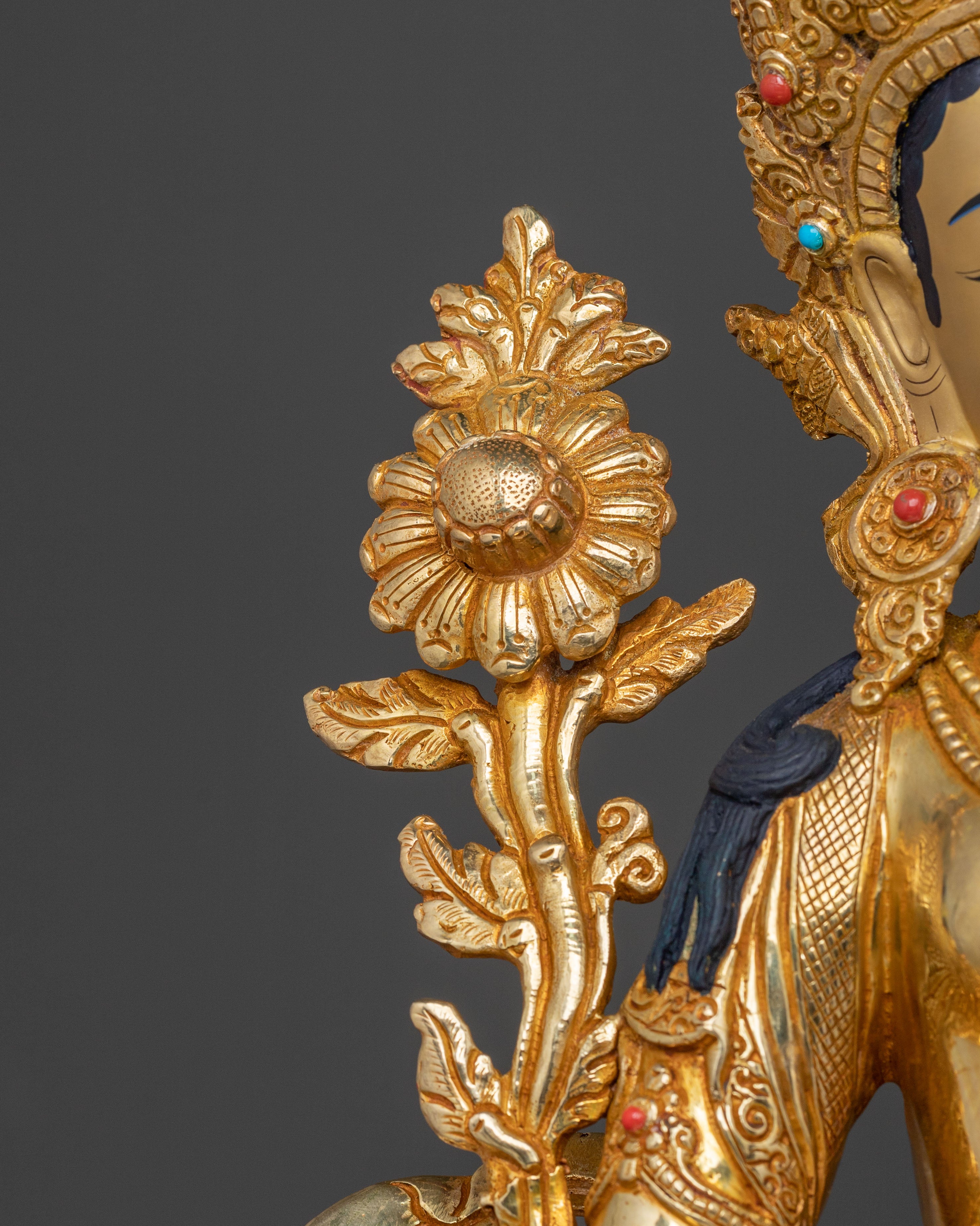 Buddhist Goddess White Tara Spiritual Statue | Sacred Long Life Deity