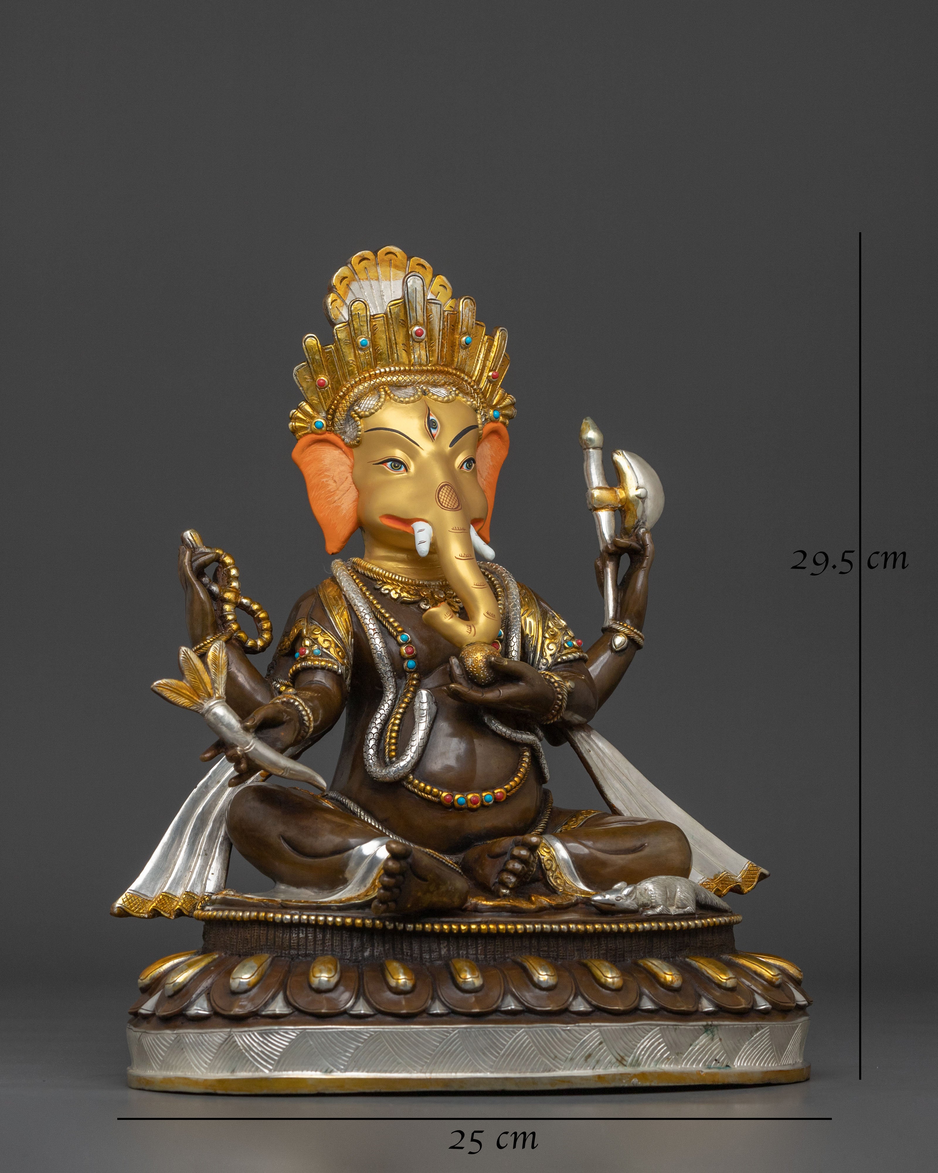 24K Gold Gilded Ganesh Statue | Remover of Obstacles