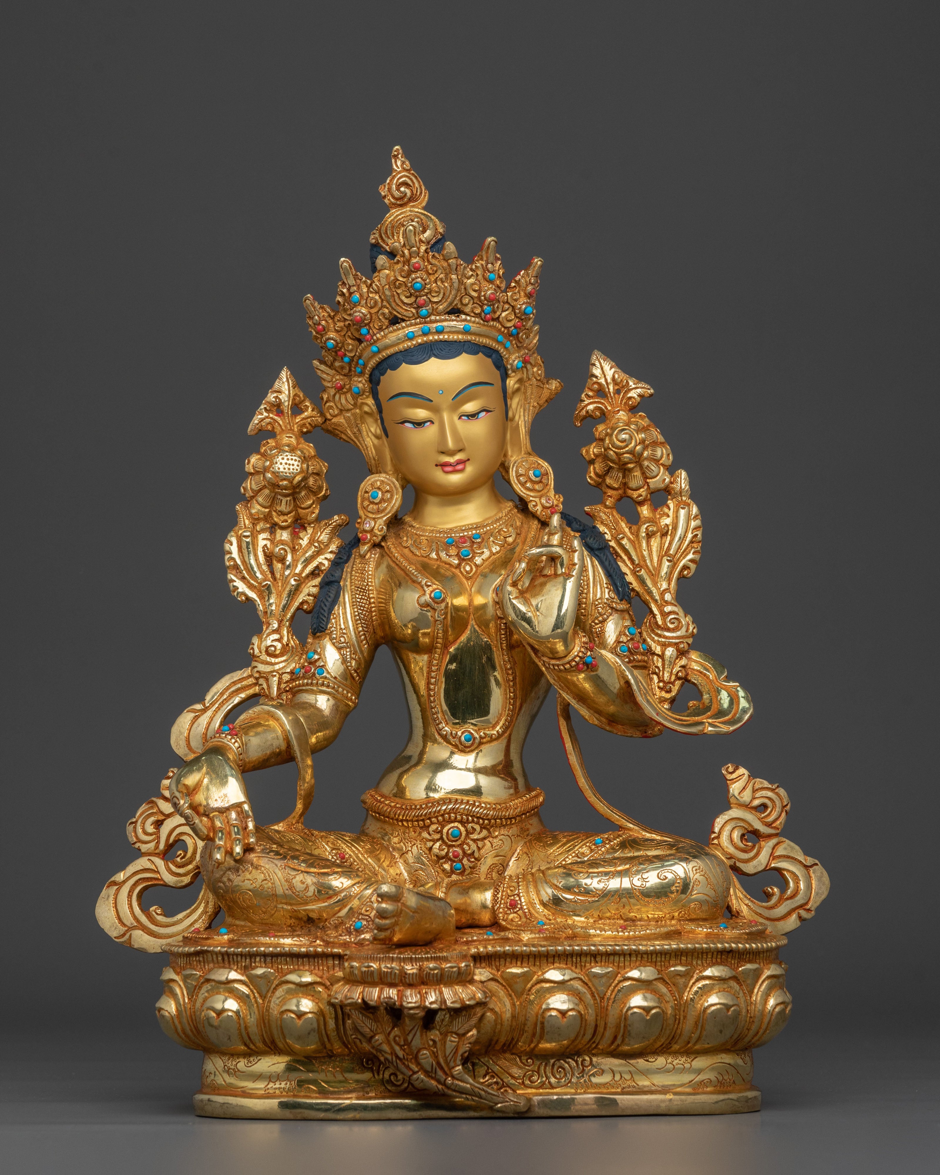 Green Tara Bodhisattva Handcrafted Sculpture