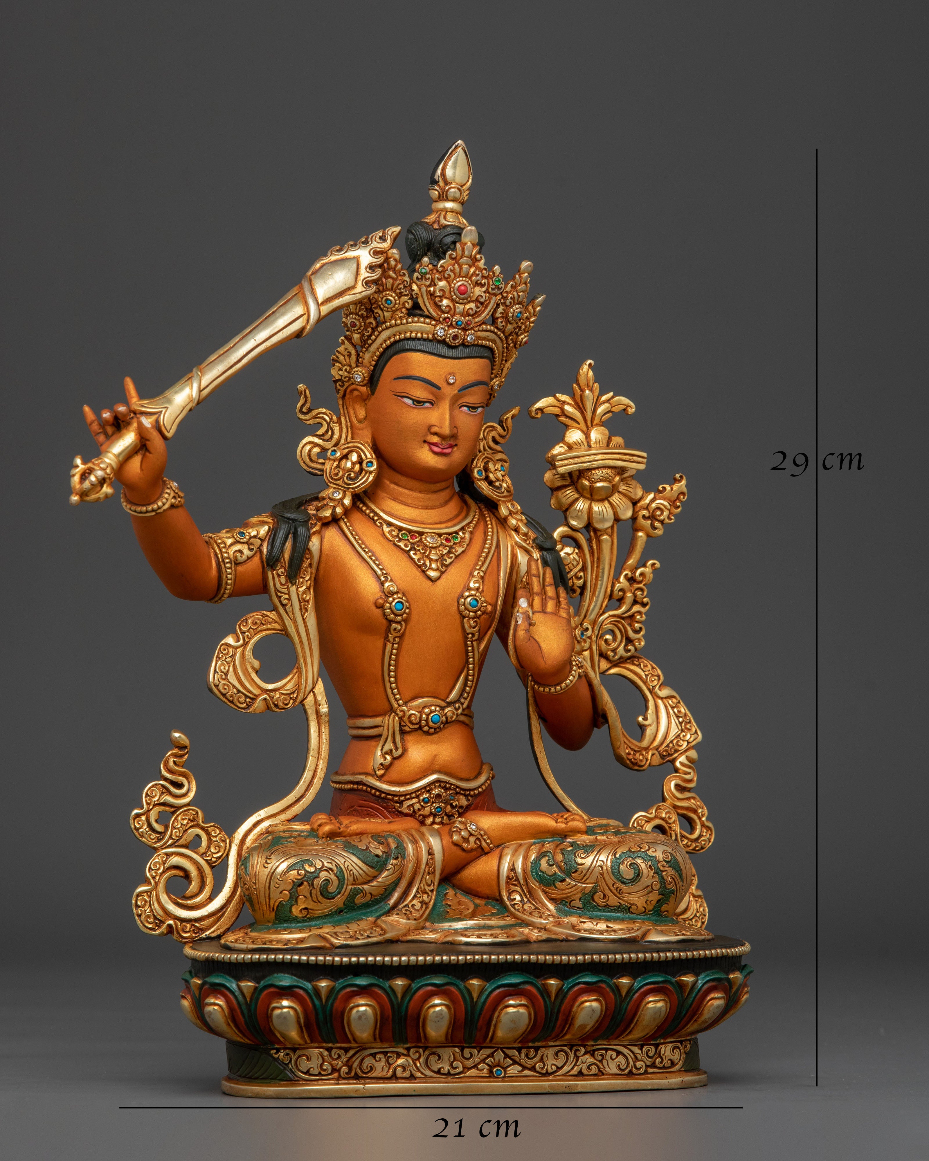 Manjushri Wisdom Statue | Himalayan Buddhist Deity