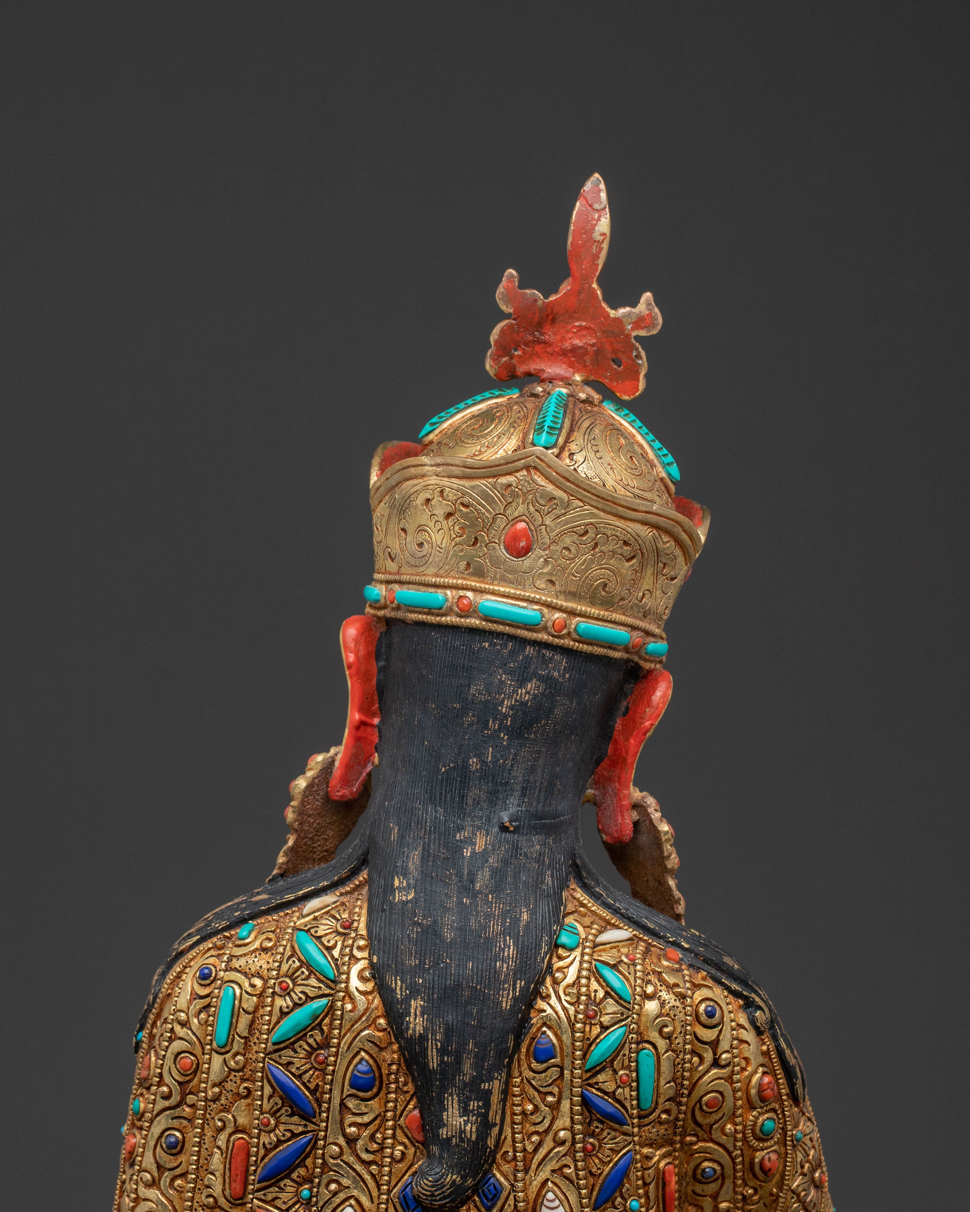 Guru Rinpoche Altar Statue - Hand-Gilded Copper Art