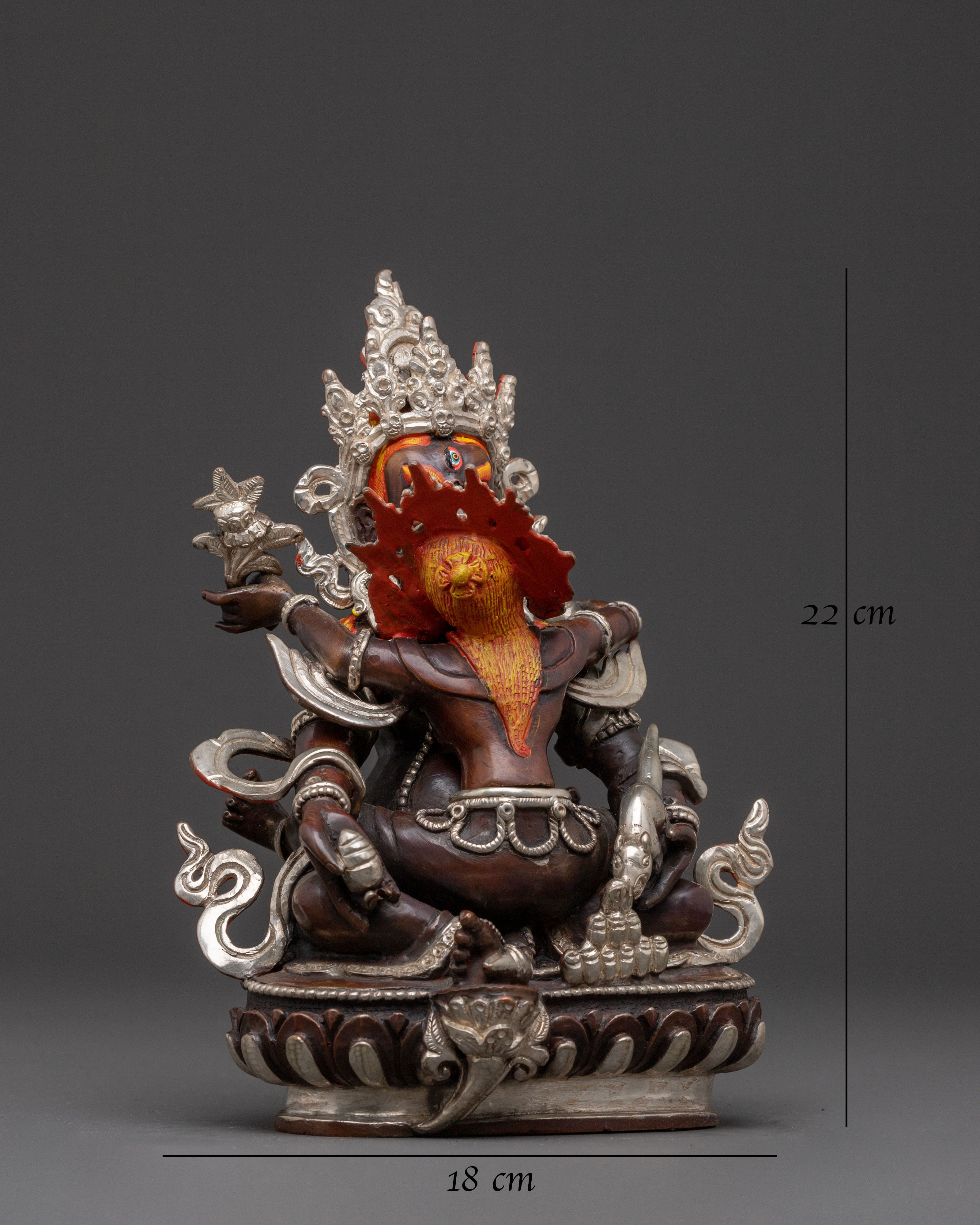 Green Dzambhala Statue: Oxidized Copper Abundance