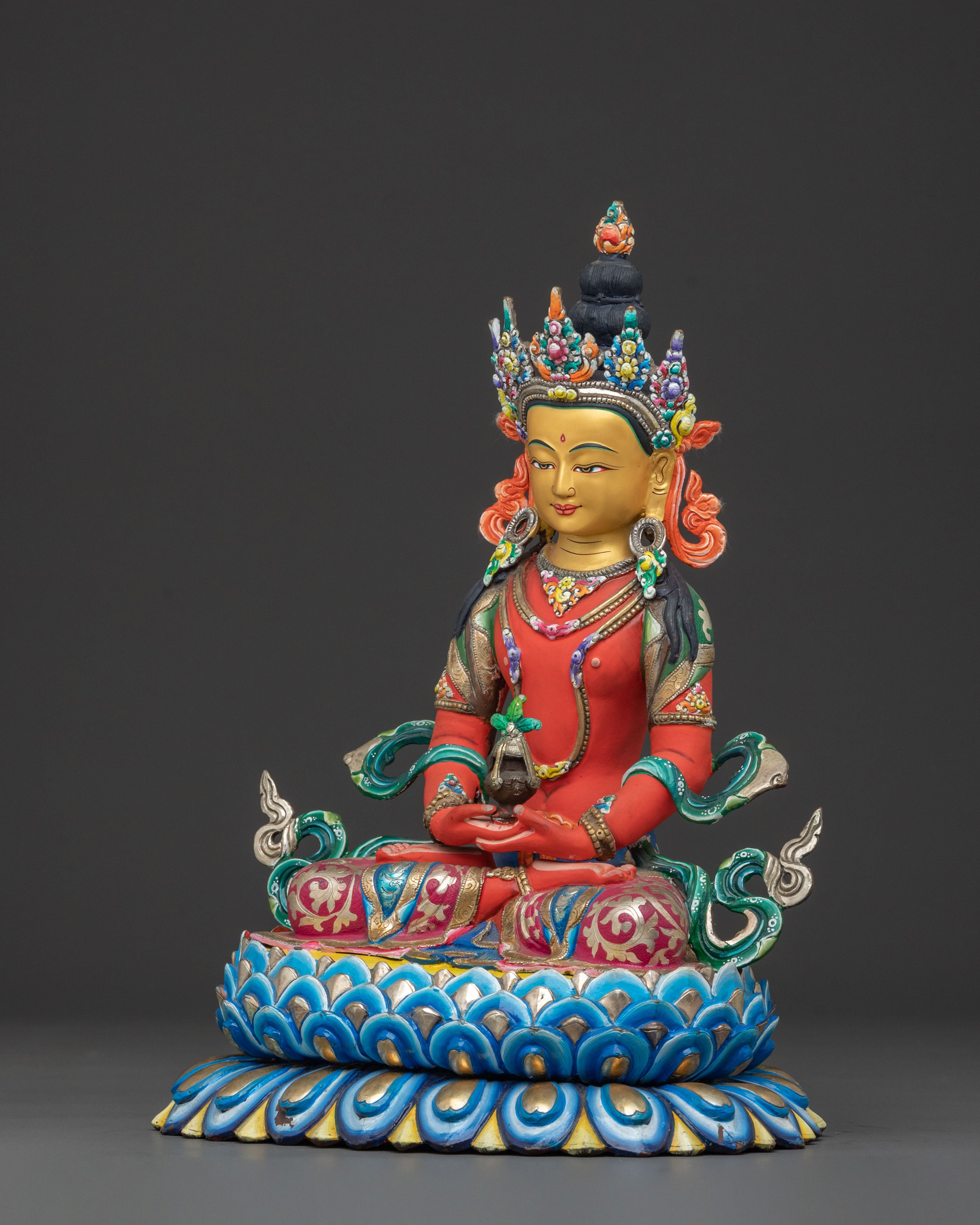 Amitayus Infinite Life Golden Statue – Radiant Sacred Serenity