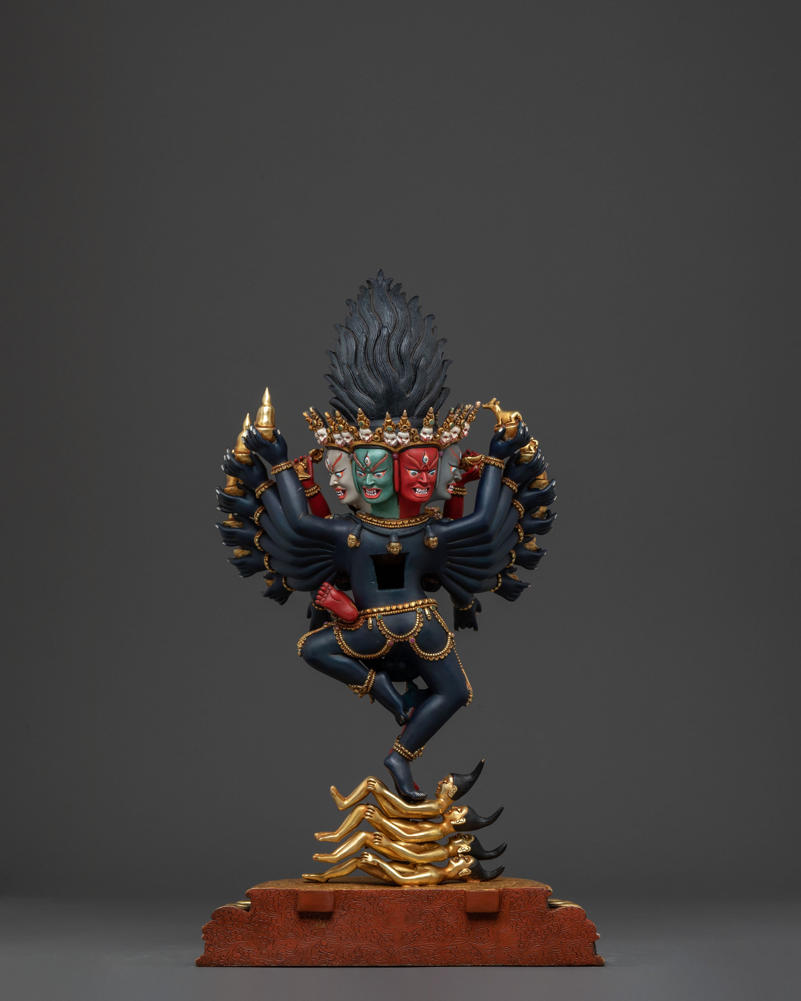 Hevajra 24k Gold Gilded Statue | Union of Wisdom