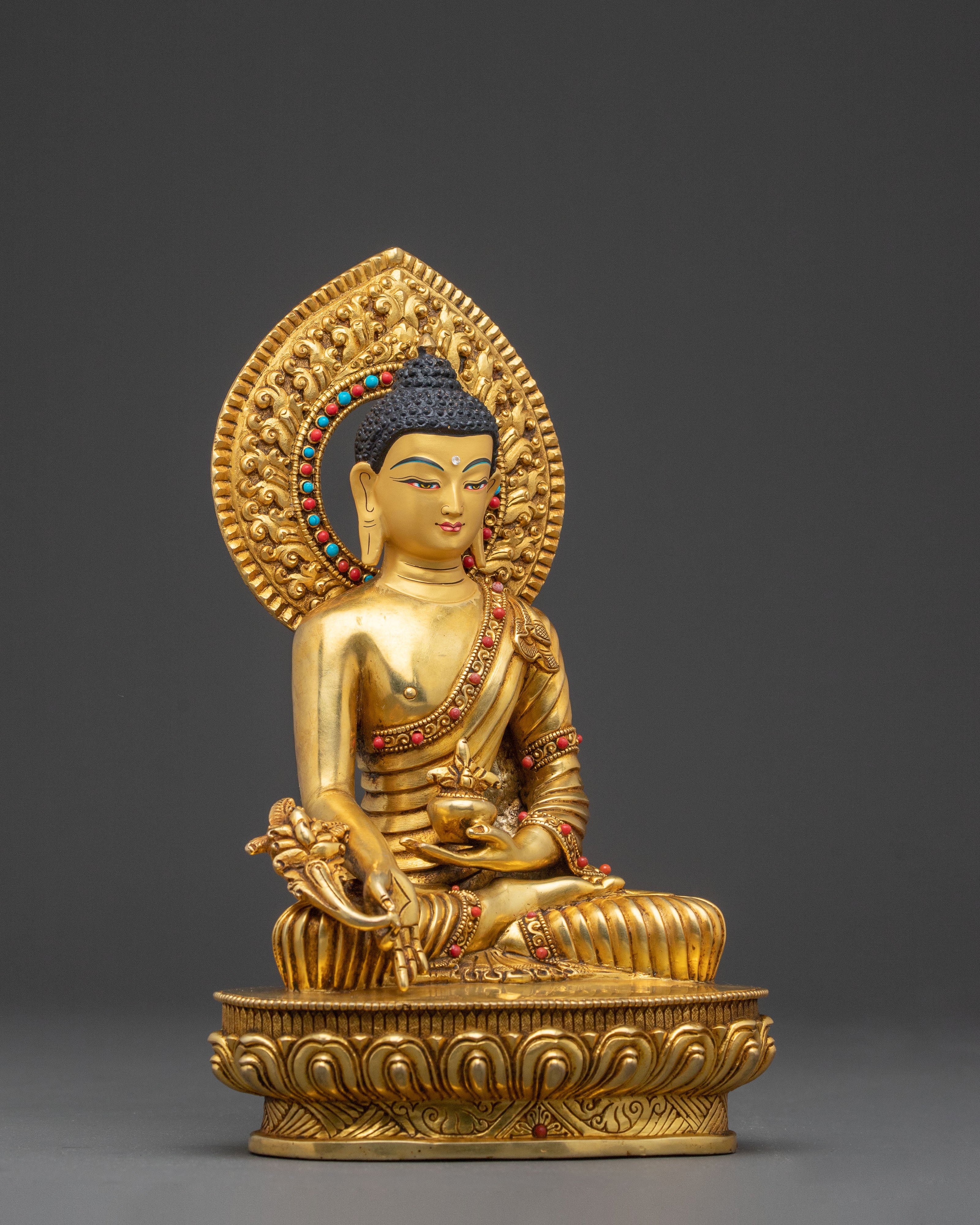 A 24K Gold Gilded Statue of Three Buddha Set: Sacred Harmony